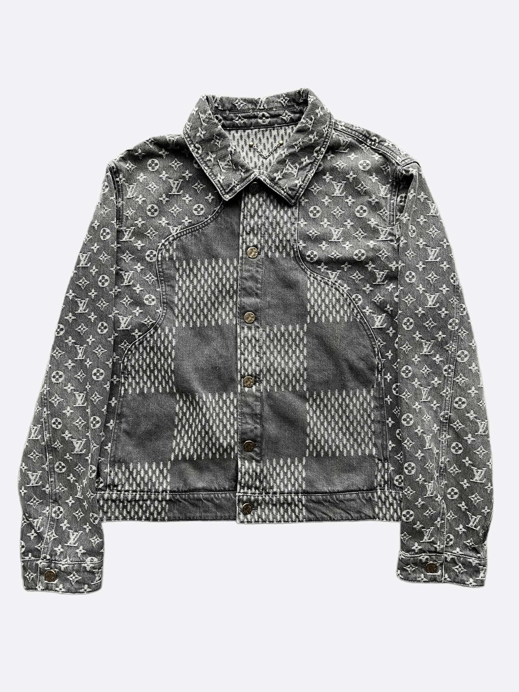 image of Louis Vuitton X Nigo Grey Denim Jacket, Men's (Size 2XL)