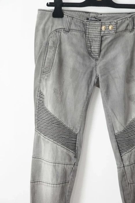 Balmain 2012 grey biker jeans Size 28" / US 6 / IT 42 - 2 Thumbnail