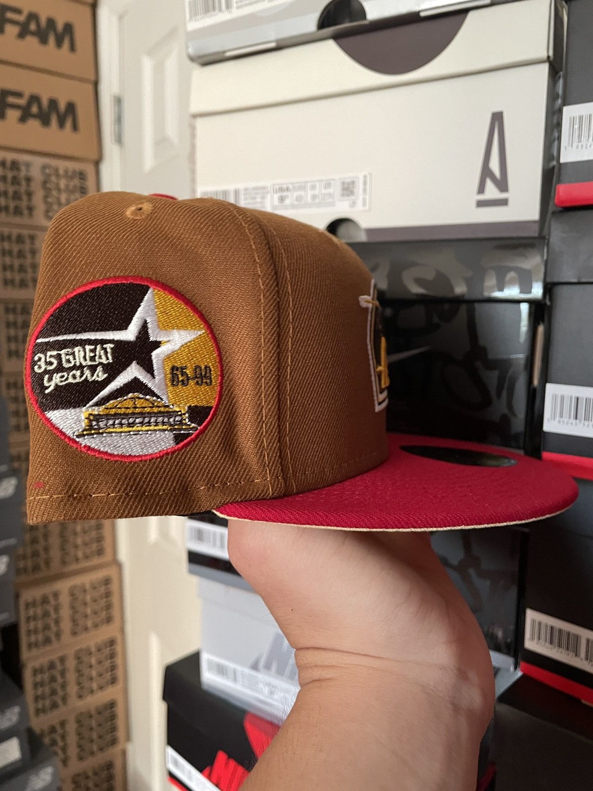 MLB × New Era 7 1/8 Brown Red Houston Astros Two 2 Tone 35 Years Yellow Size ONE SIZE - 3 Thumbnail