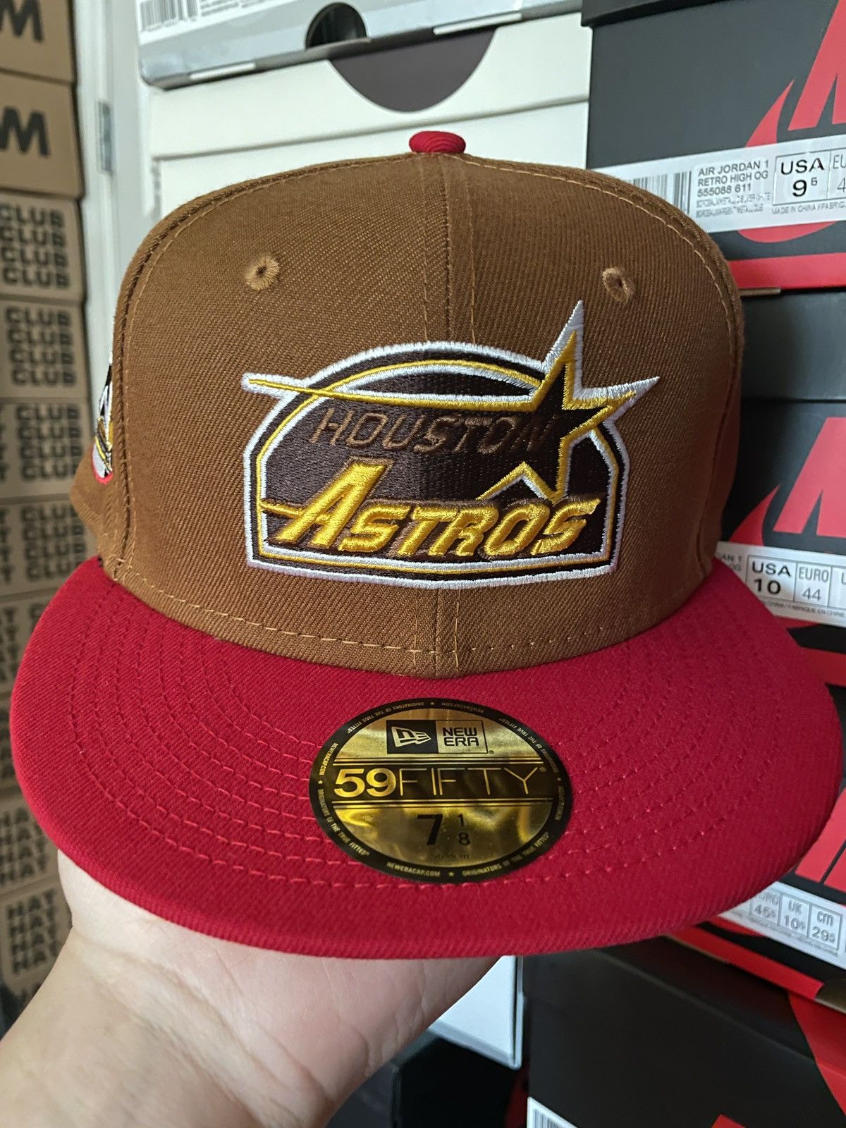 MLB × New Era 7 1/8 Brown Red Houston Astros Two 2 Tone 35 Years Yellow Size ONE SIZE - 8 Thumbnail
