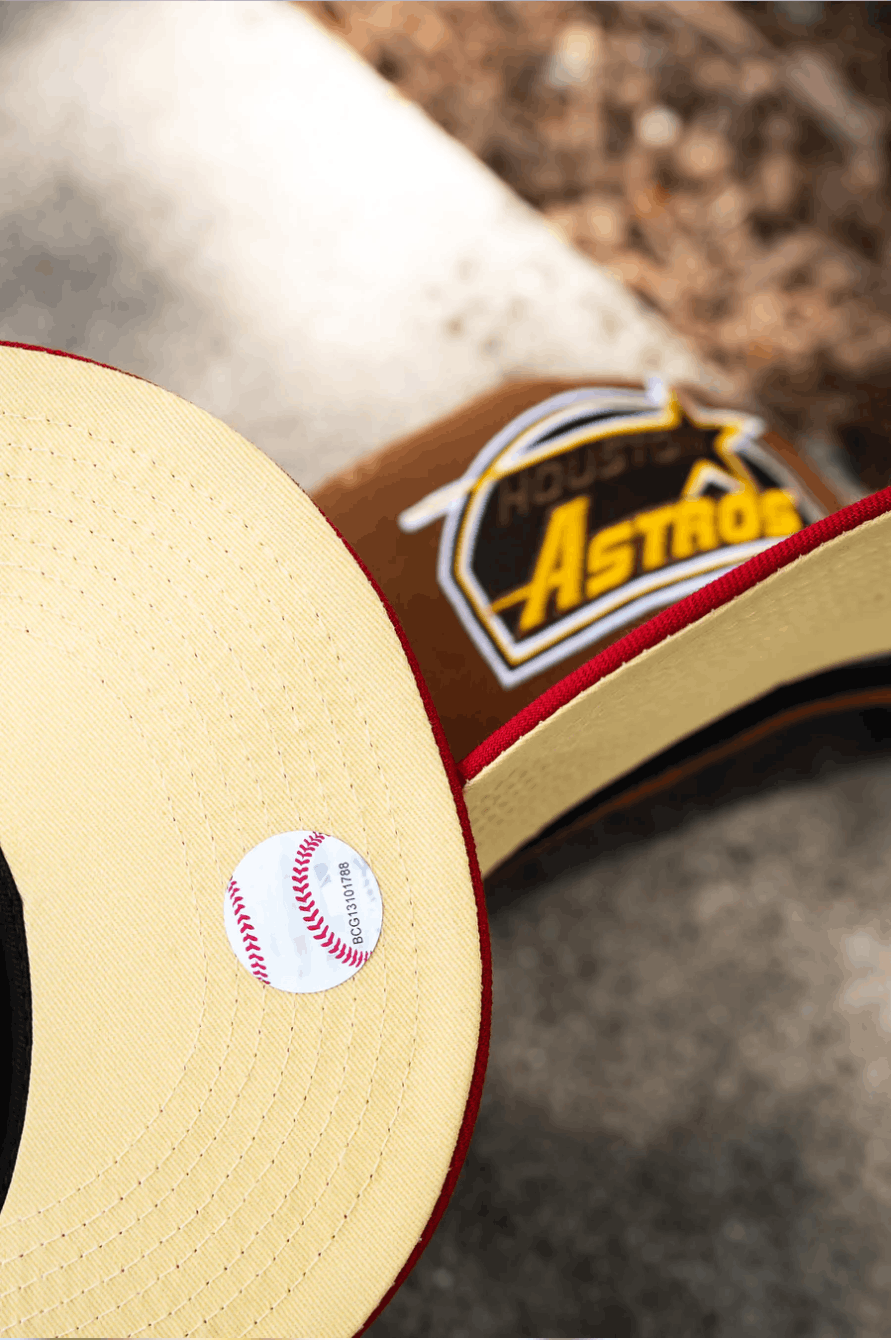 MLB × New Era 7 1/8 Brown Red Houston Astros Two 2 Tone 35 Years Yellow Size ONE SIZE - 11 Thumbnail