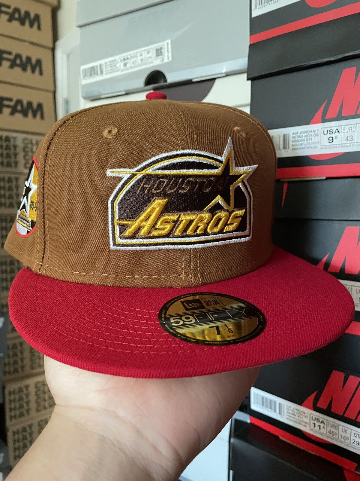 MLB × New Era 7 1/8 Brown Red Houston Astros Two 2 Tone 35 Years Yellow Size ONE SIZE - 7 Thumbnail