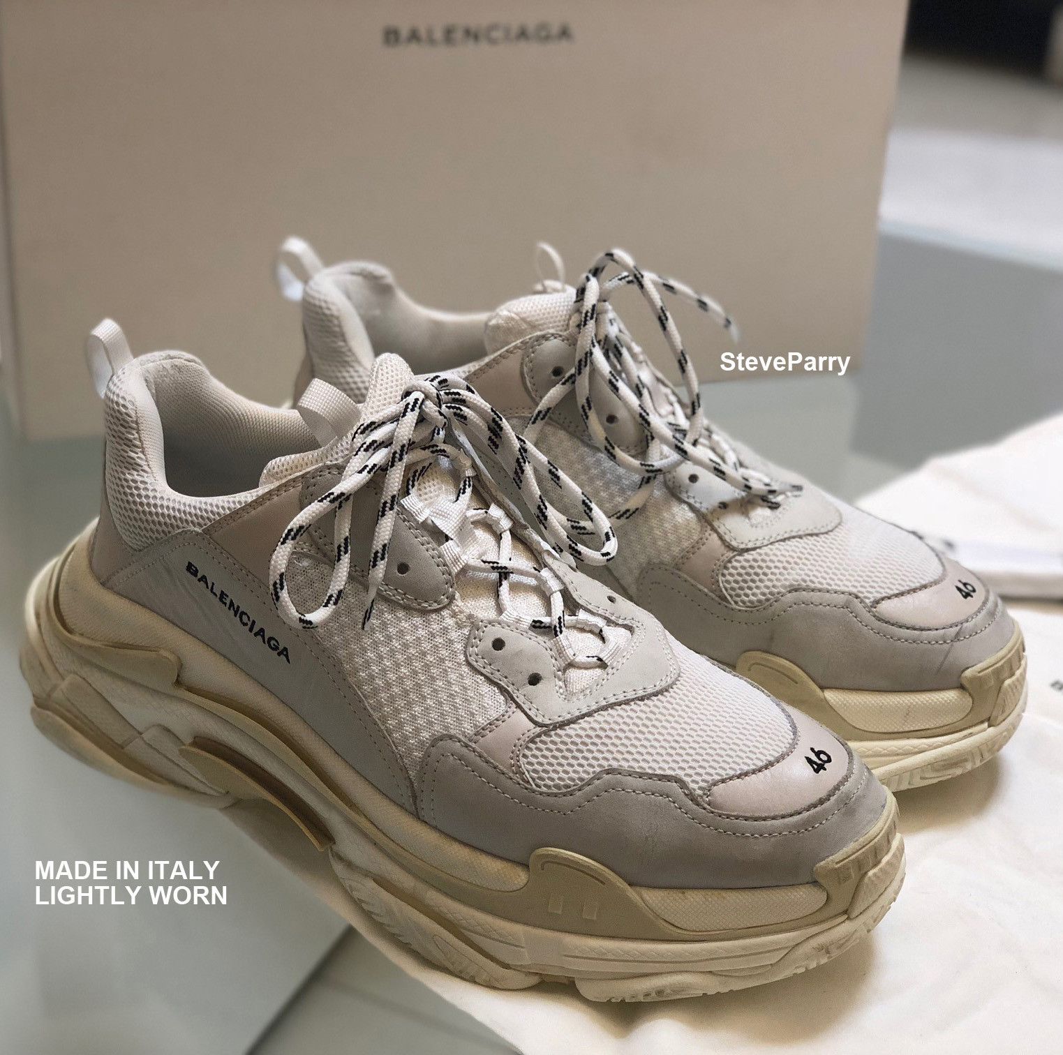 Balenciaga Balenciaga Triple S White Made in Italy Lightly Worn Grailed