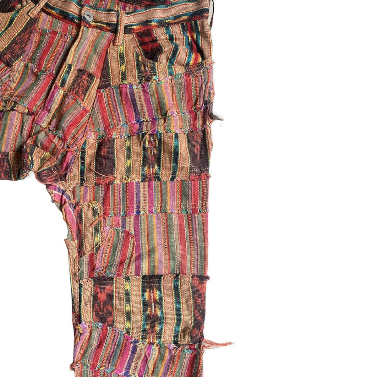 Junya Watanabe SS05 Native Stripes Patchwork Drop Crotch Pants Navajo Scab Size US 32 / EU 48 - 2 Thumbnail