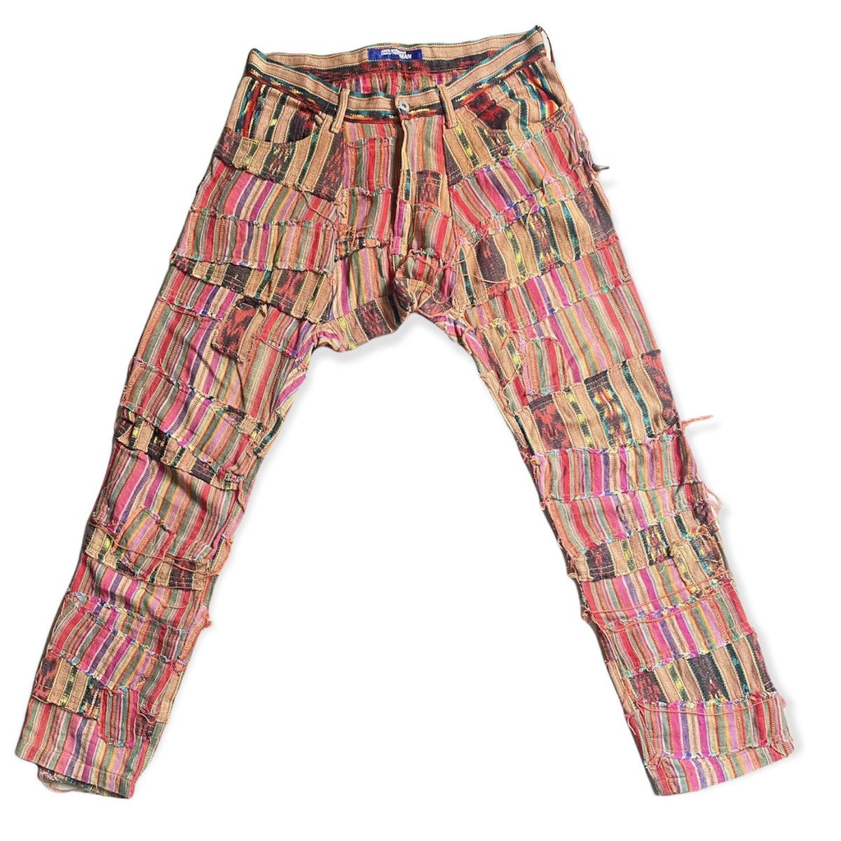 Junya Watanabe SS05 Native Stripes Patchwork Drop Crotch Pants Navajo Scab Size US 32 / EU 48 - 1 Thumbnail