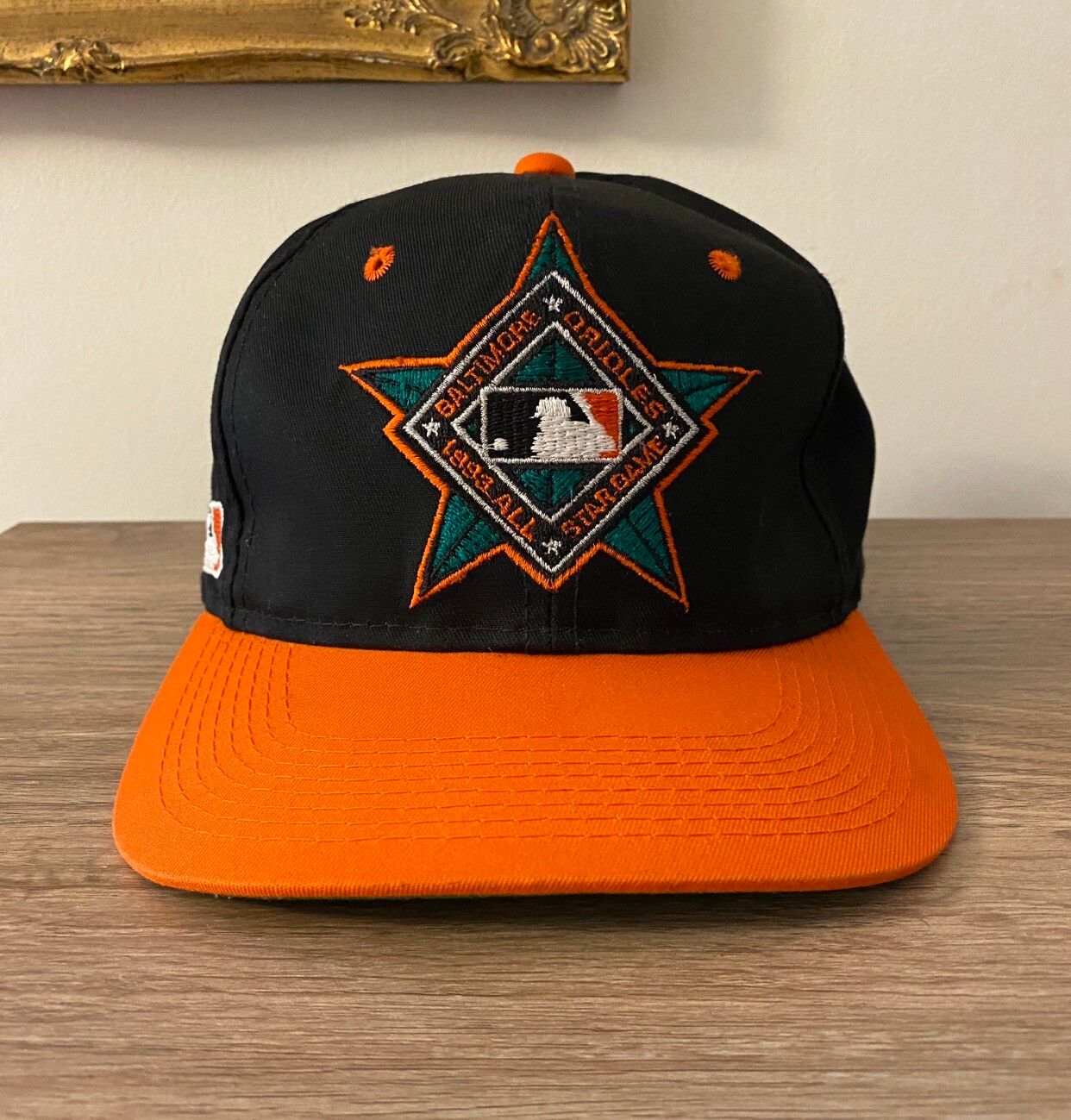 Pre-owned Mlb X Sports Specialties Vintage '93 Baltimore Orioles All-star Game Snap Back Hat In Orange