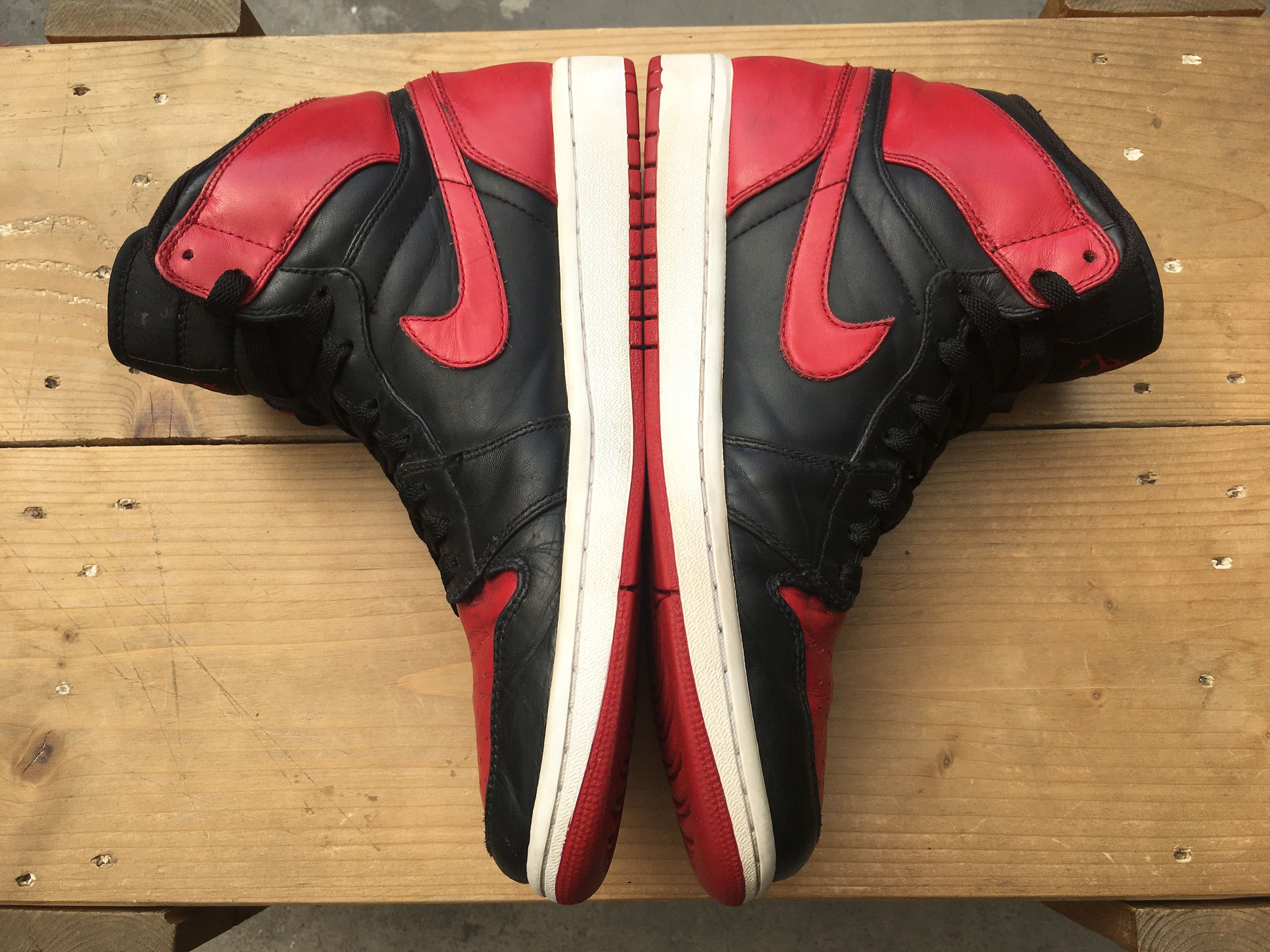 Jordan Brand × Nike 🔥 Nike Air Jordan 1 High Retro Bred DMP Chicago Bulls 2009 Size US 10 / EU 43 - 21 Thumbnail