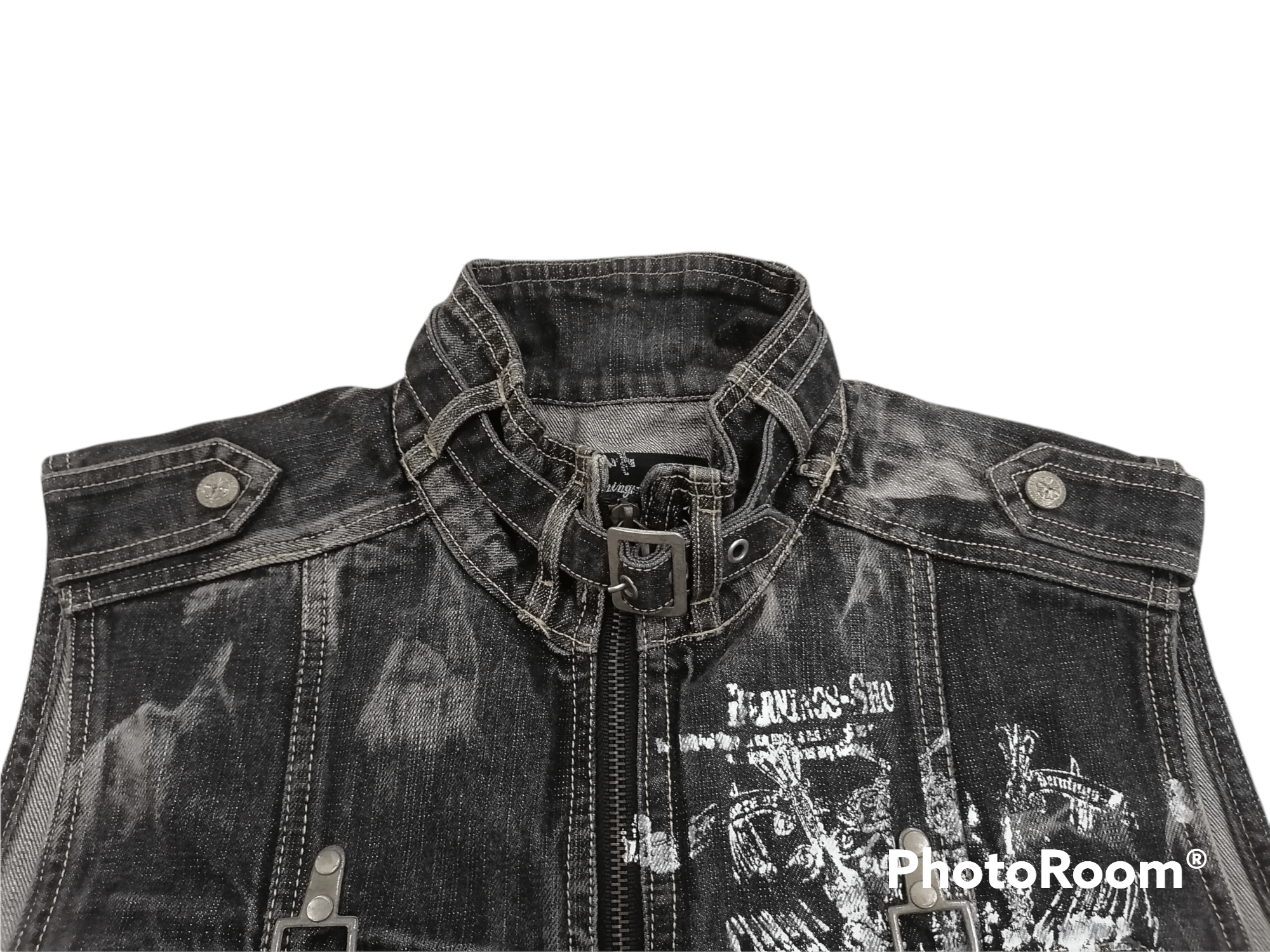 Japanese Brand Bernings-Sho Sleeveless Punk Style Denim Jackets Size US M / EU 48-50 / 2 - 4 Thumbnail
