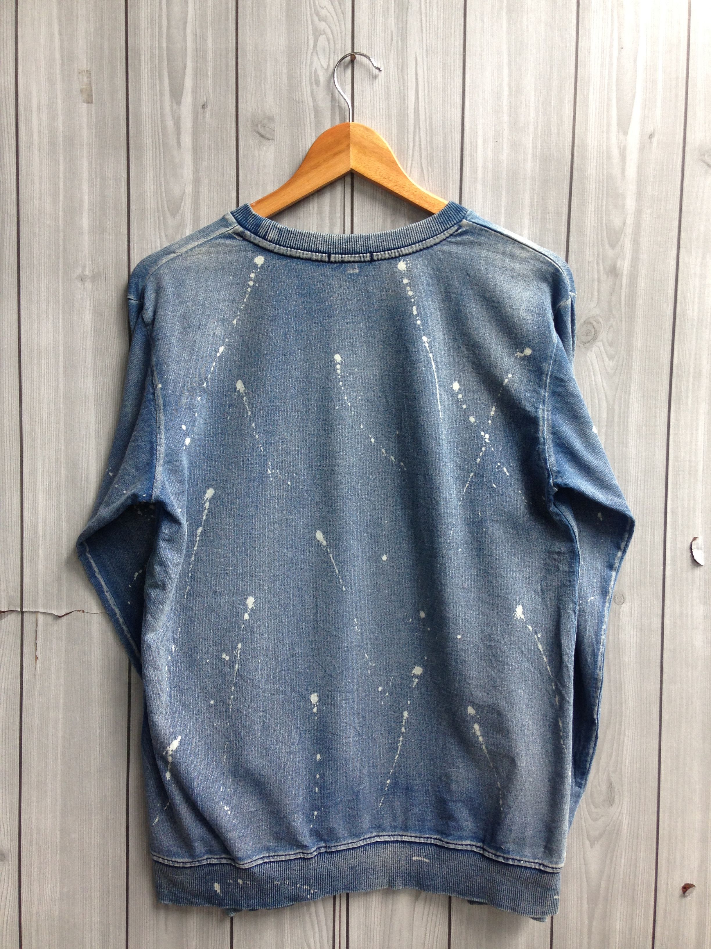 Japanese Brand Custom Denim Painted Look Alike Sweatshirt Size US L / EU 52-54 / 3 - 5 Thumbnail