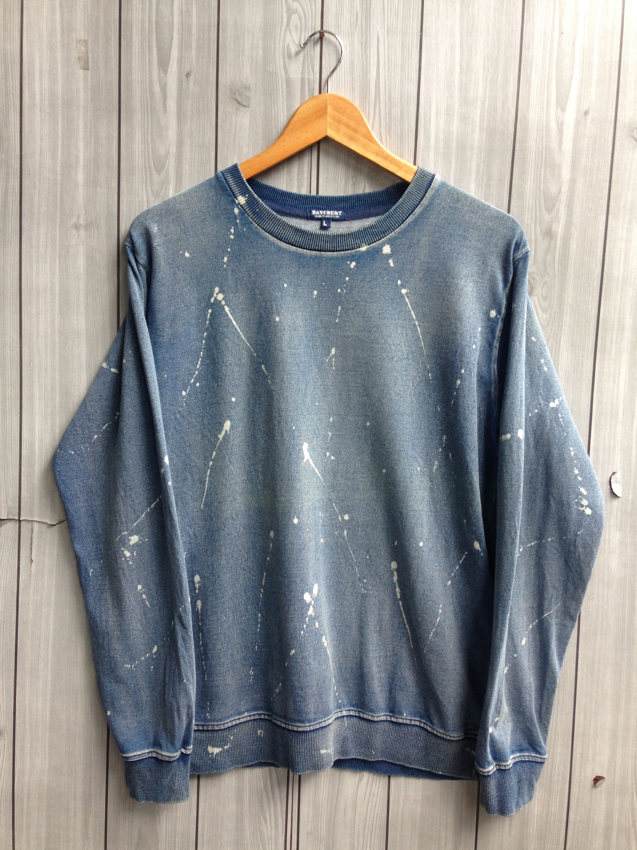 Japanese Brand Custom Denim Painted Look Alike Sweatshirt Size US L / EU 52-54 / 3 - 1 Thumbnail