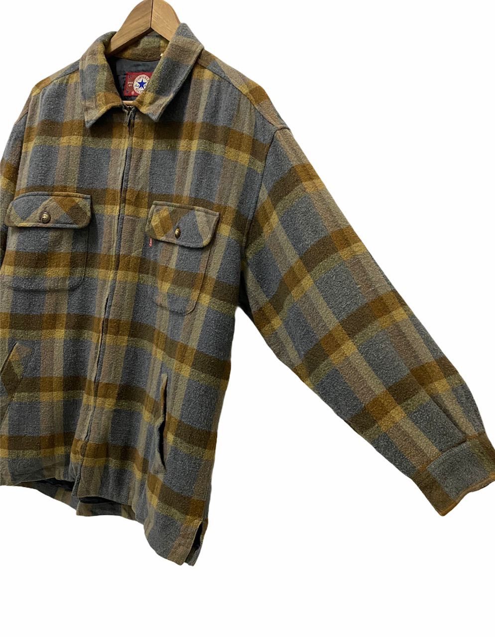 Converse × Flannel × Japanese Brand 🔥STEALS Vintage Converse Flannel Yellow Plaid Zipper Jacket Size US M / EU 48-50 / 2 - 5 Thumbnail