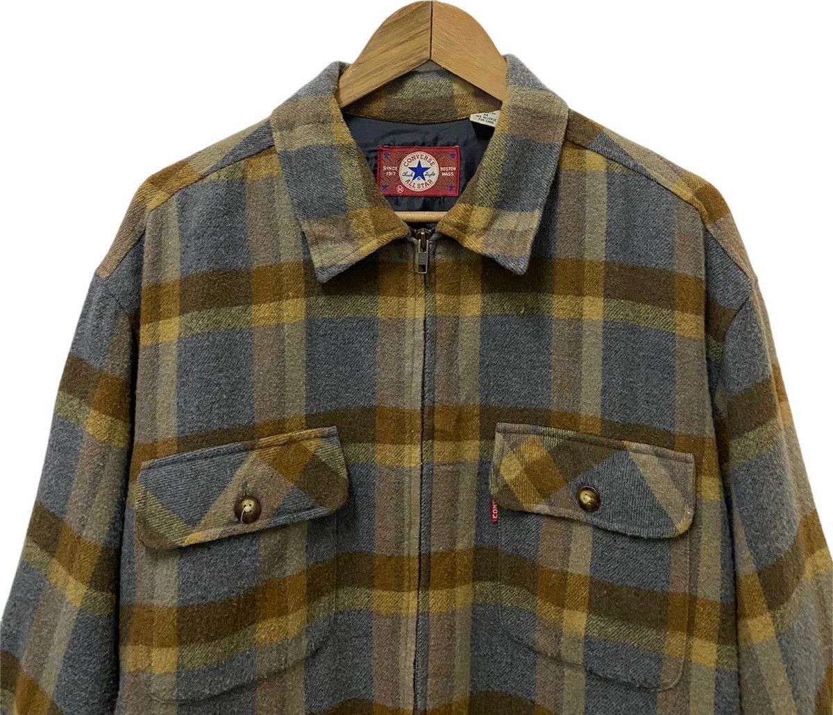 Converse × Flannel × Japanese Brand 🔥STEALS Vintage Converse Flannel Yellow Plaid Zipper Jacket Size US M / EU 48-50 / 2 - 4 Thumbnail