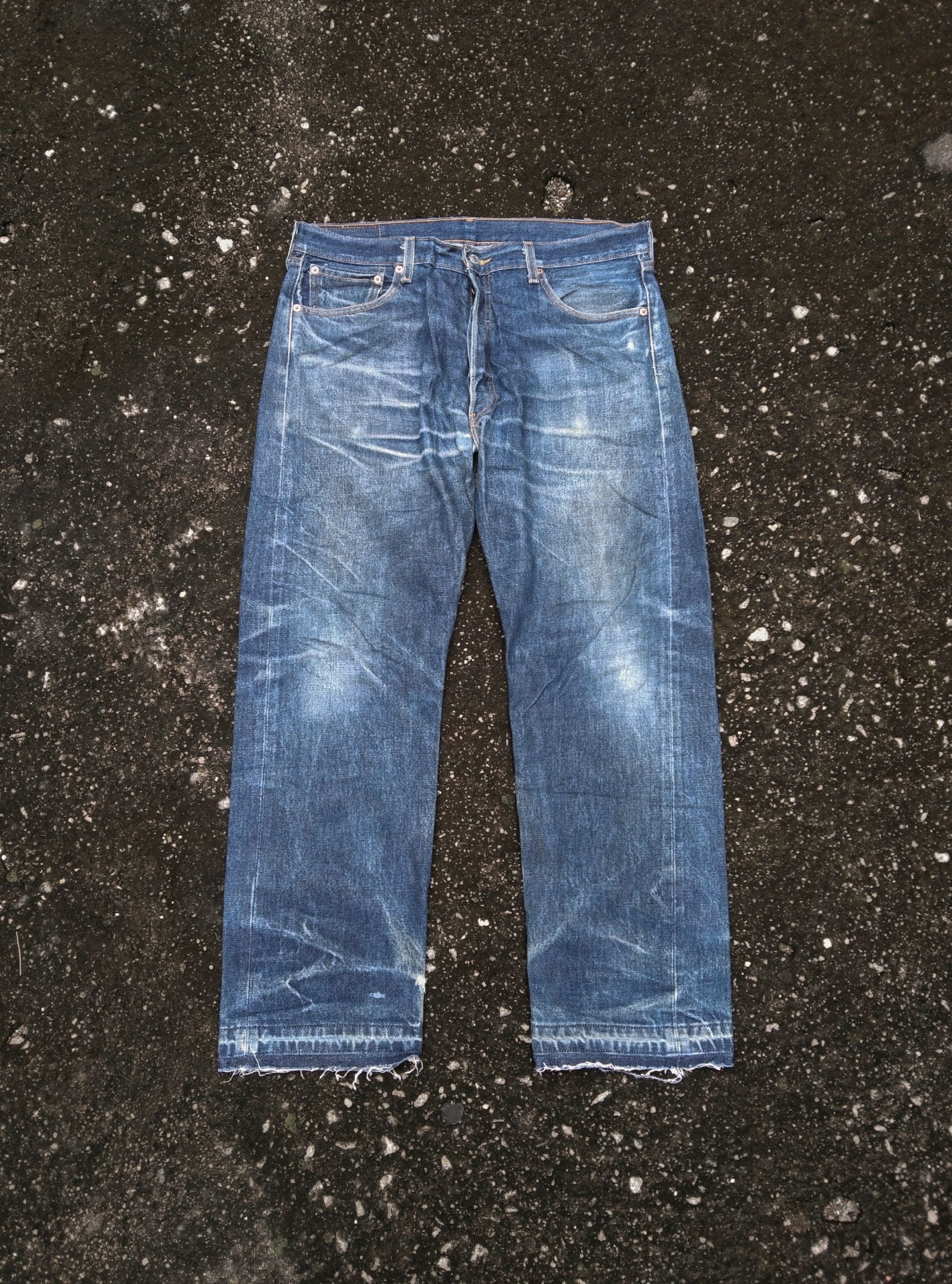 Image of Levis x Vintage Levi's 501 Xx Released Hem Distressed Jeans 36X30 in Blue, Men's