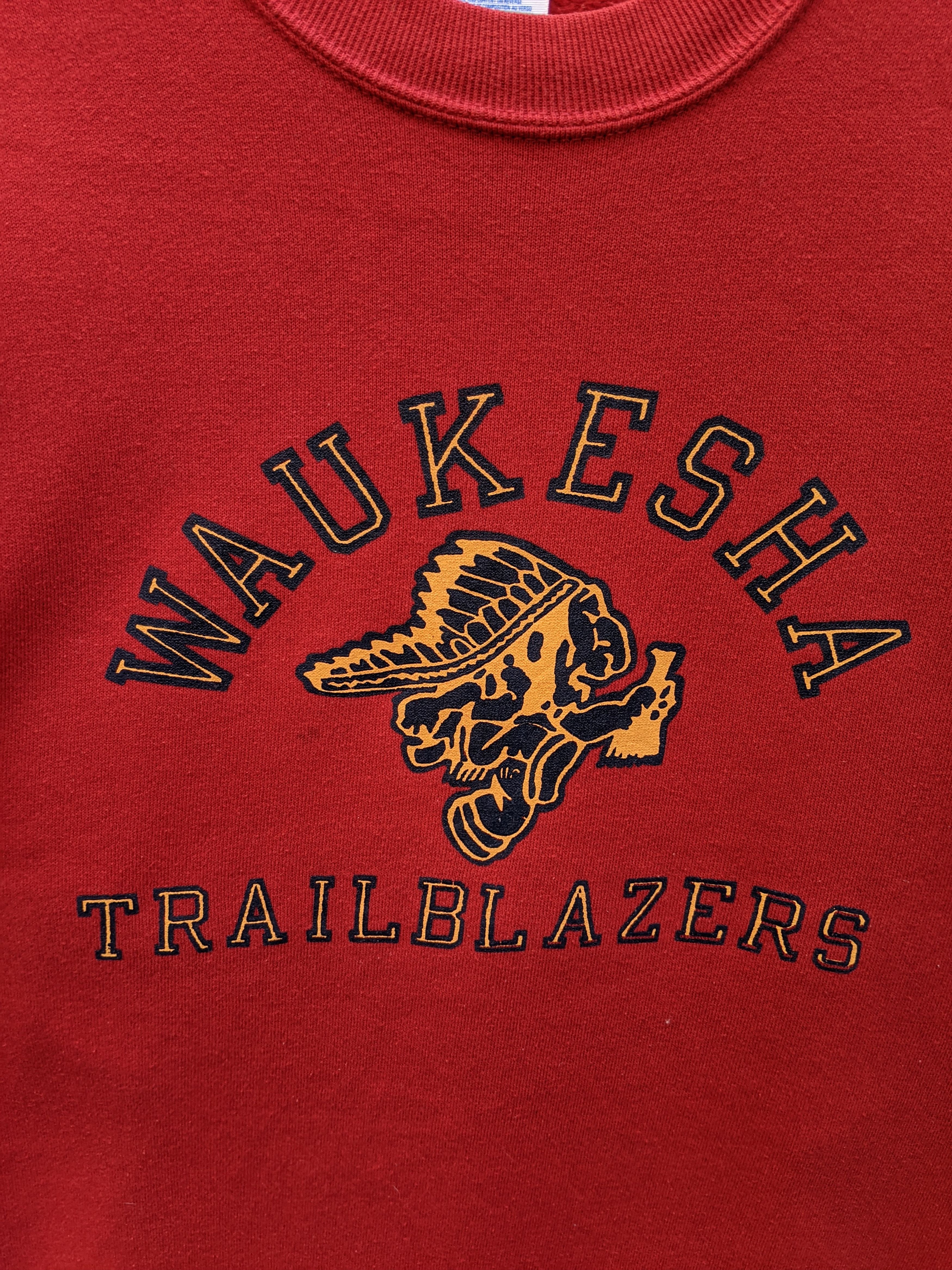 Jerzees × Vintage Vintage 90s Waukesha Trailblazers Sweatshirt/Size S Size US S / EU 44-46 / 1 - 3 Thumbnail