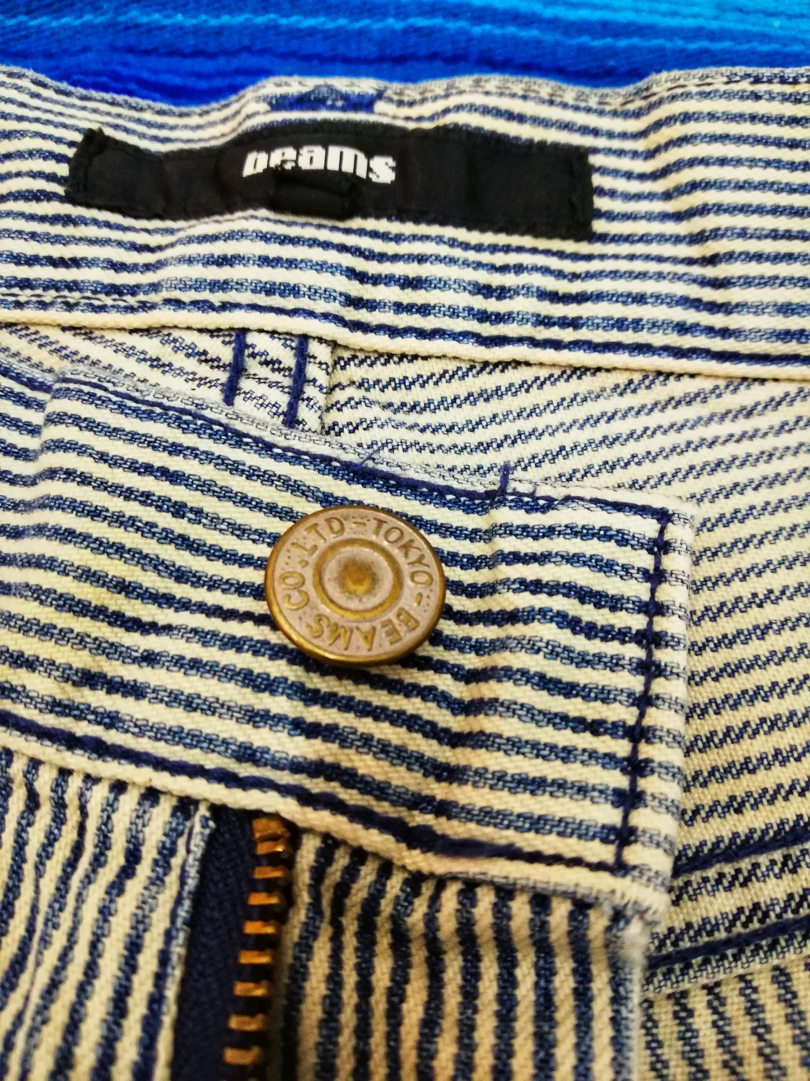 Beams Plus × Japanese Brand 🔥Japanese🇯🇵 Beams Hickory Stripe Distressed Denim Pants Size US 32 / EU 48 - 7 Thumbnail