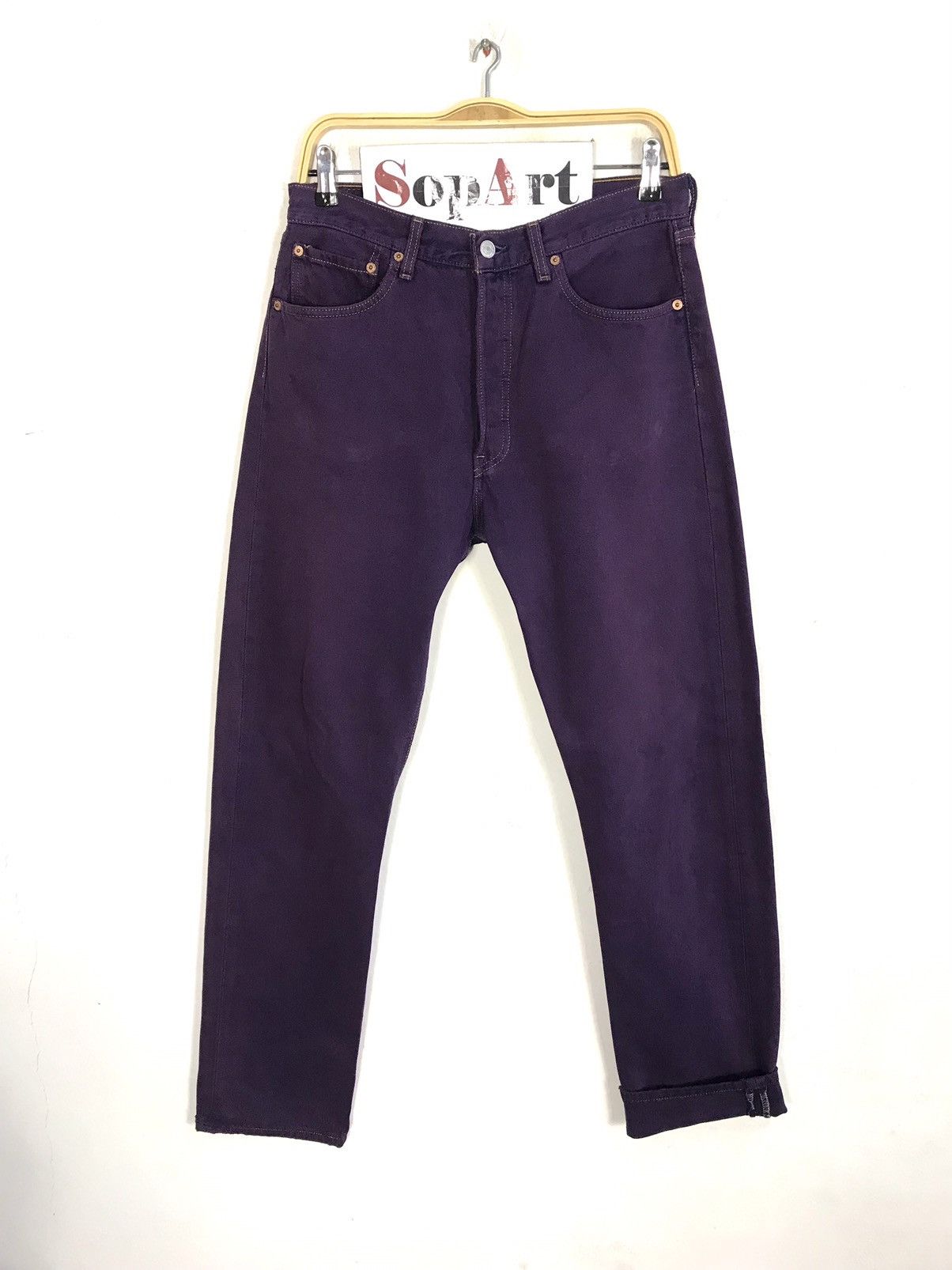 Levi's × Vintage Vintage Levis 501 Purple Colour Button Design Size US 30 / EU 46 - 1 Thumbnail