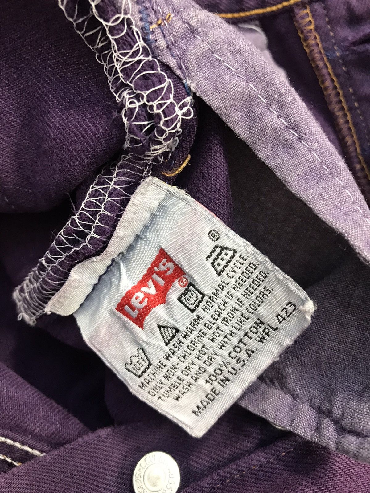 Levi's × Vintage Vintage Levis 501 Purple Colour Button Design Size US 30 / EU 46 - 15 Thumbnail