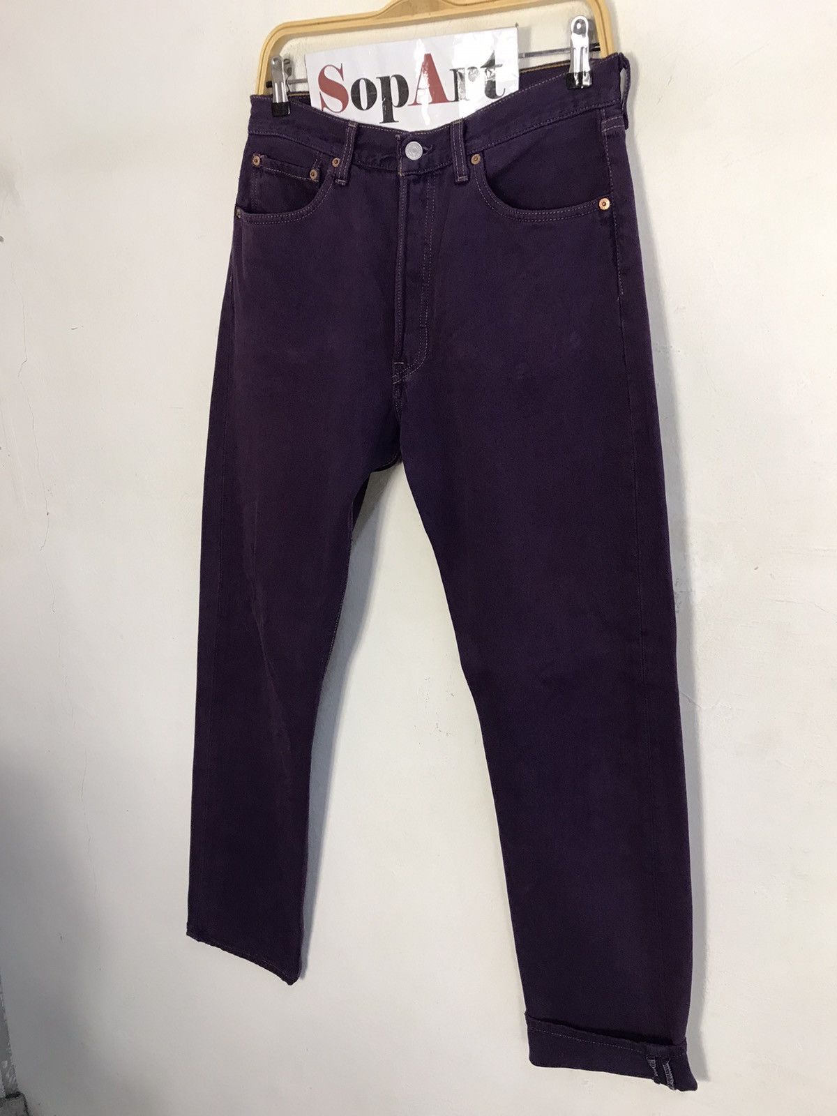 Levi's × Vintage Vintage Levis 501 Purple Colour Button Design Size US 30 / EU 46 - 4 Thumbnail