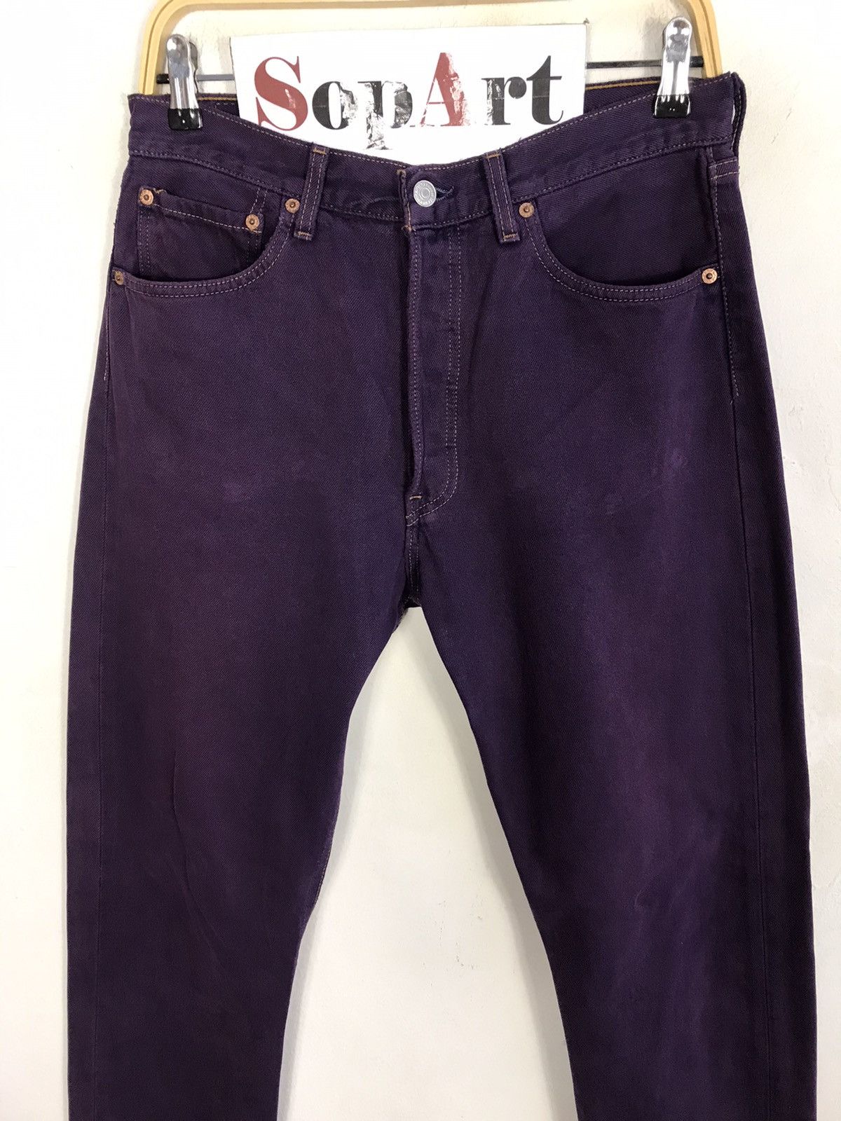 Levi's × Vintage Vintage Levis 501 Purple Colour Button Design Size US 30 / EU 46 - 3 Thumbnail