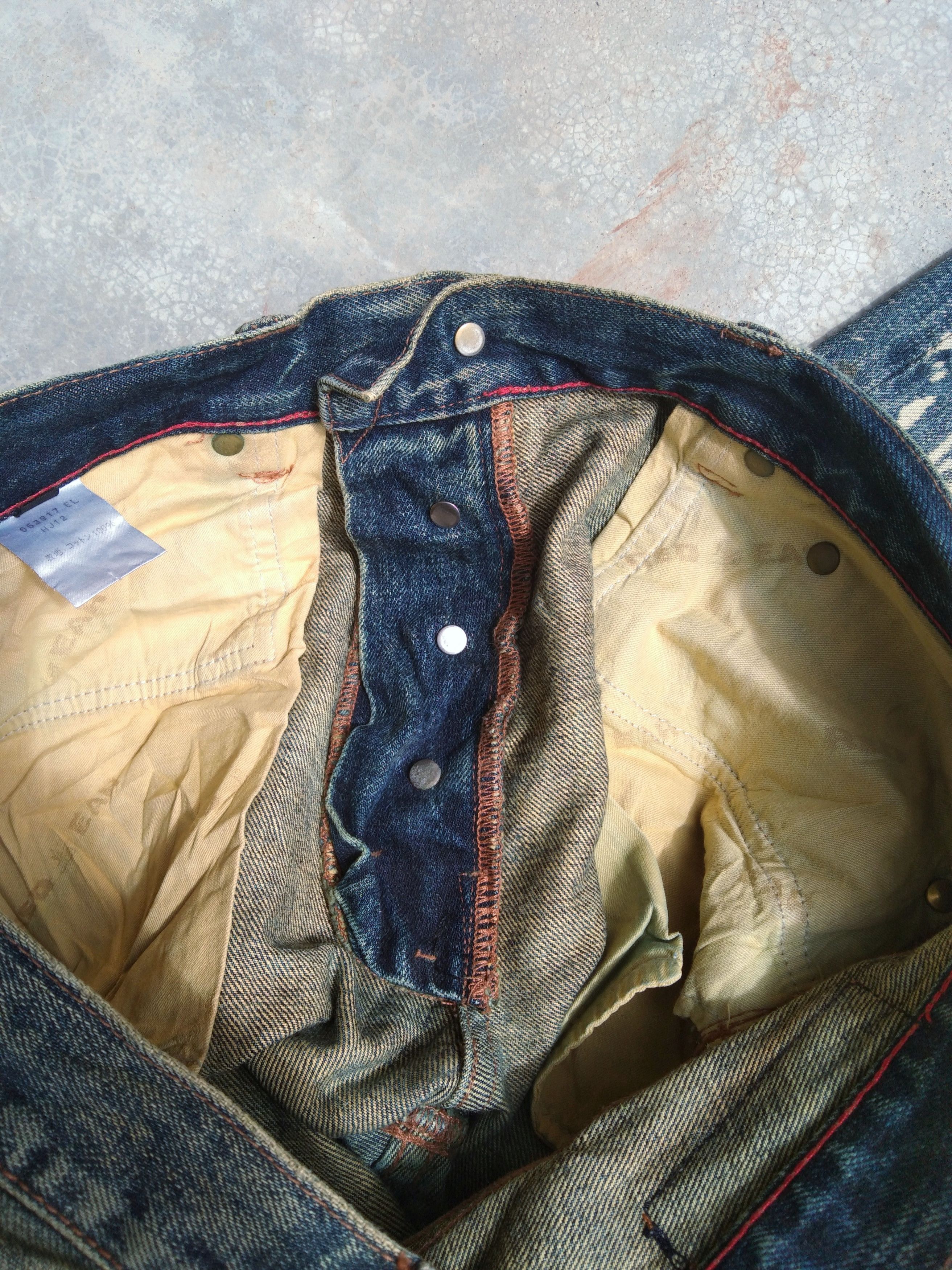 Jean × Paul Smith Red Ear × Vintage 💥REDLINE JEANS💥Vintage Selvedge Denim Snow Rusty Wash Size US 32 / EU 48 - 14 Thumbnail
