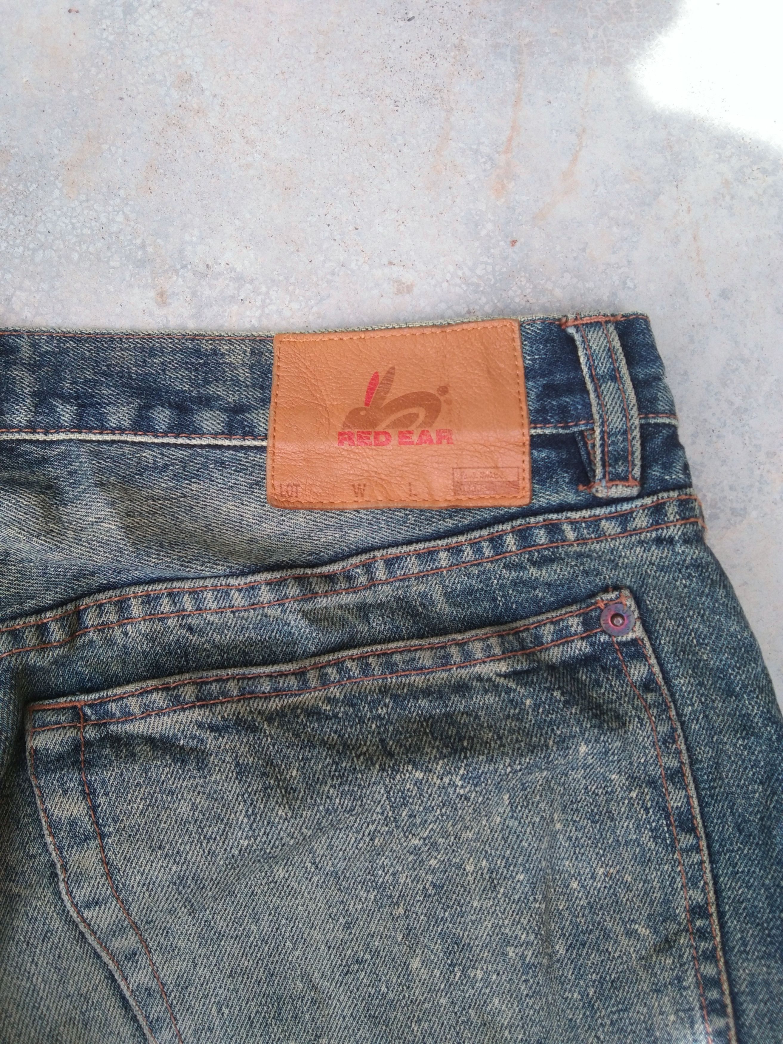 Jean × Paul Smith Red Ear × Vintage 💥REDLINE JEANS💥Vintage Selvedge Denim Snow Rusty Wash Size US 32 / EU 48 - 5 Thumbnail