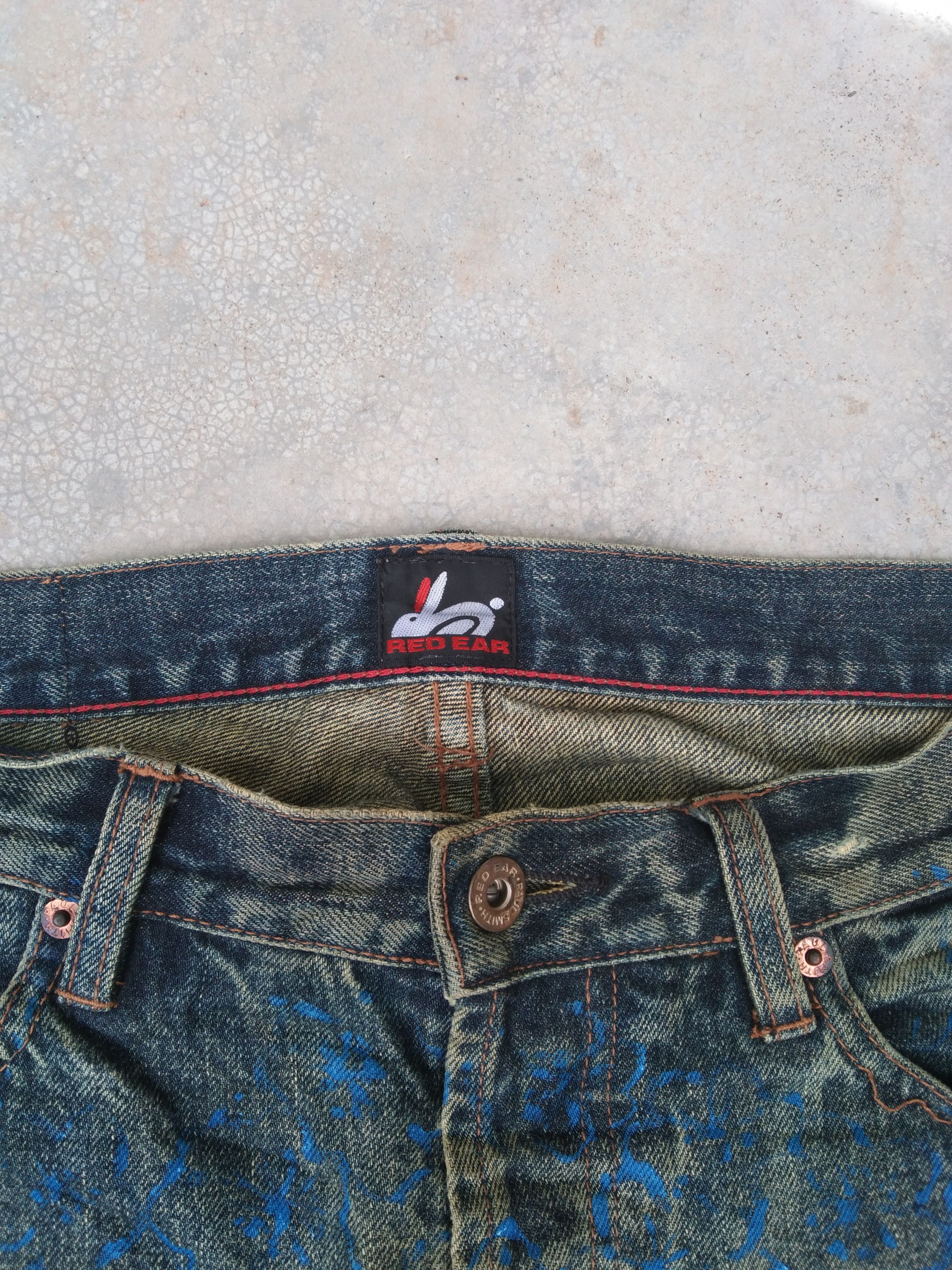 Jean × Paul Smith Red Ear × Vintage 💥REDLINE JEANS💥Vintage Selvedge Denim Snow Rusty Wash Size US 32 / EU 48 - 11 Thumbnail