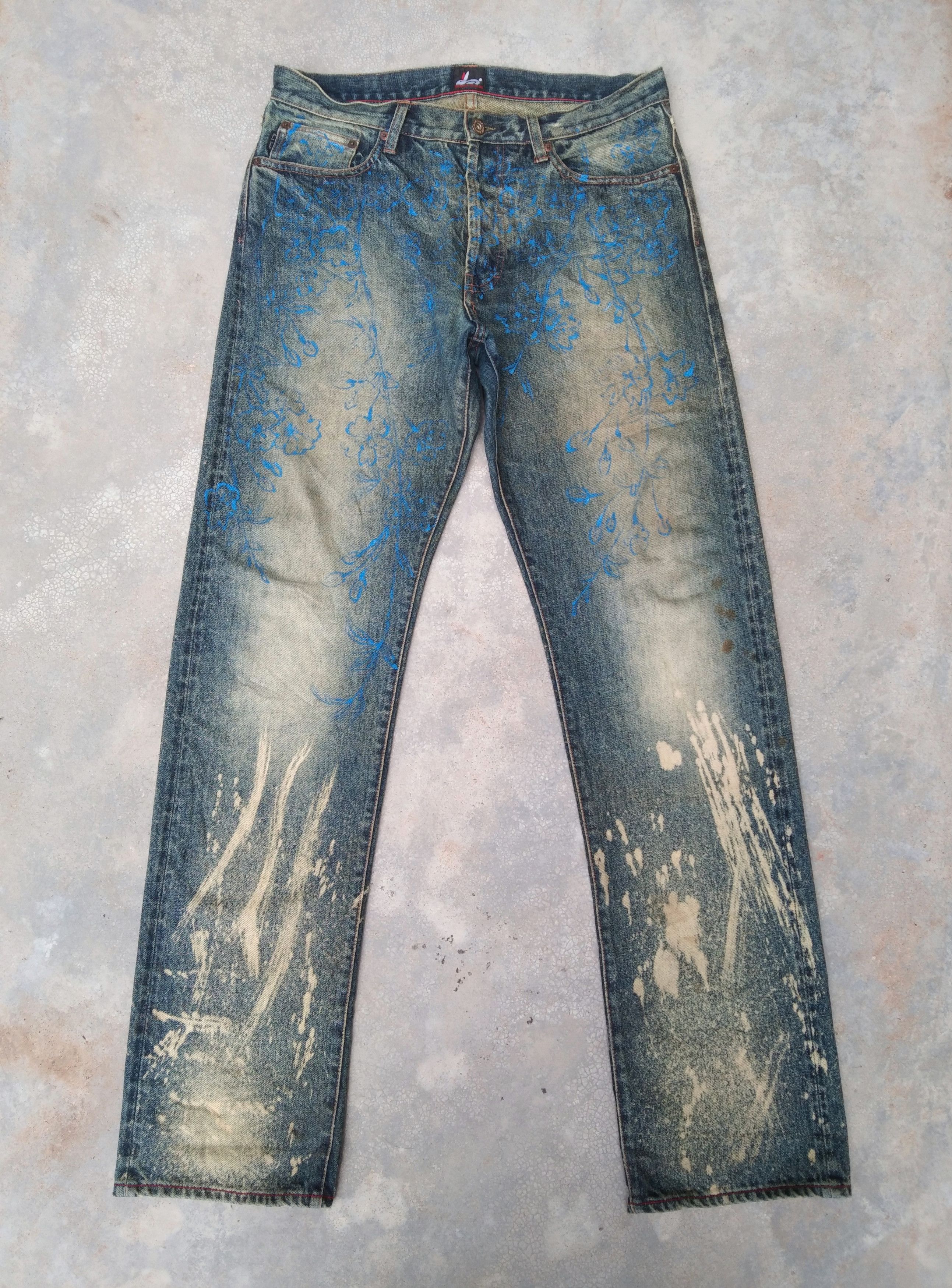 Jean × Paul Smith Red Ear × Vintage 💥REDLINE JEANS💥Vintage Selvedge Denim Snow Rusty Wash Size US 32 / EU 48 - 2 Thumbnail