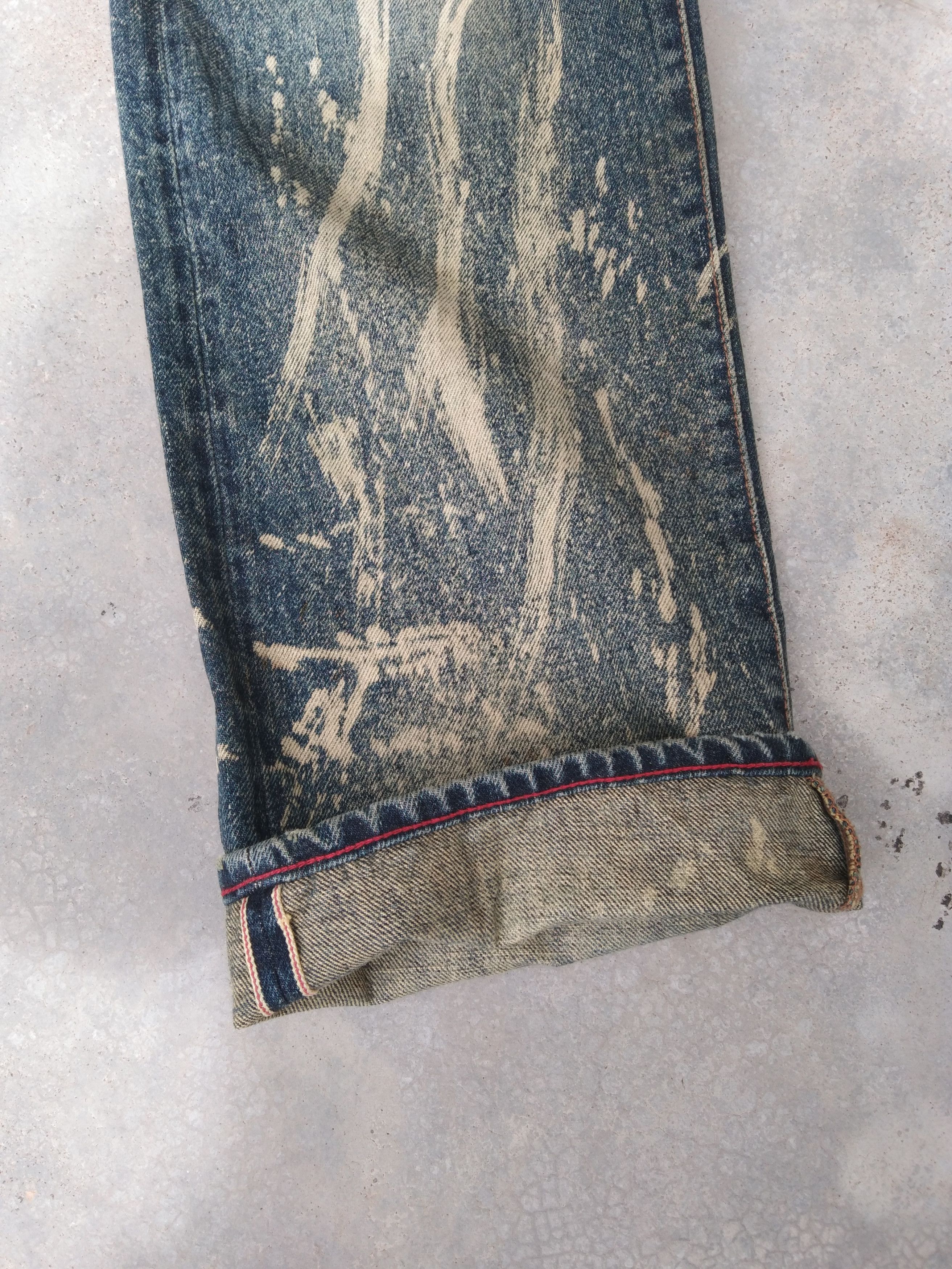 Jean × Paul Smith Red Ear × Vintage 💥REDLINE JEANS💥Vintage Selvedge Denim Snow Rusty Wash Size US 32 / EU 48 - 7 Thumbnail