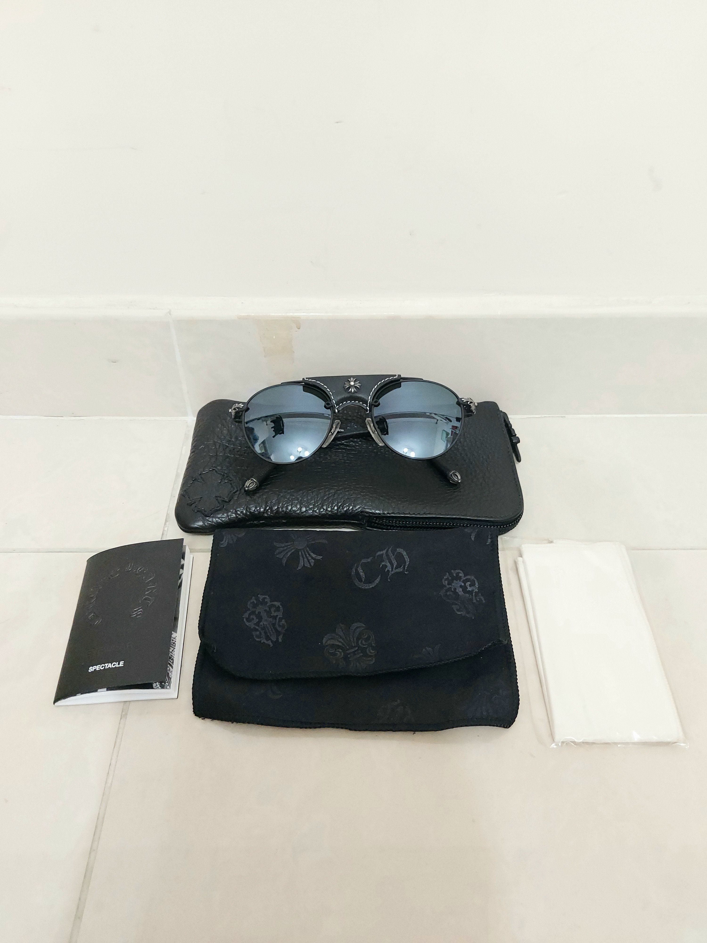 image of Chrome Hearts Bubba Shield Sunglasses Matte Black, Men's