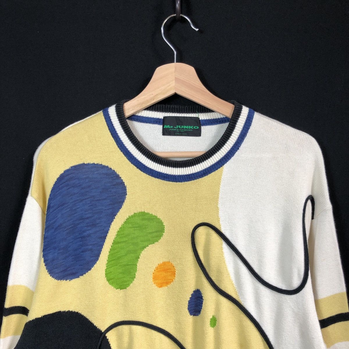 Homespun Knitwear × Mr. Junko Rare! Vintage Mr Junko Pop Art Psychedelic Knit Sweatshirt Size US M / EU 48-50 / 2 - 2 Thumbnail