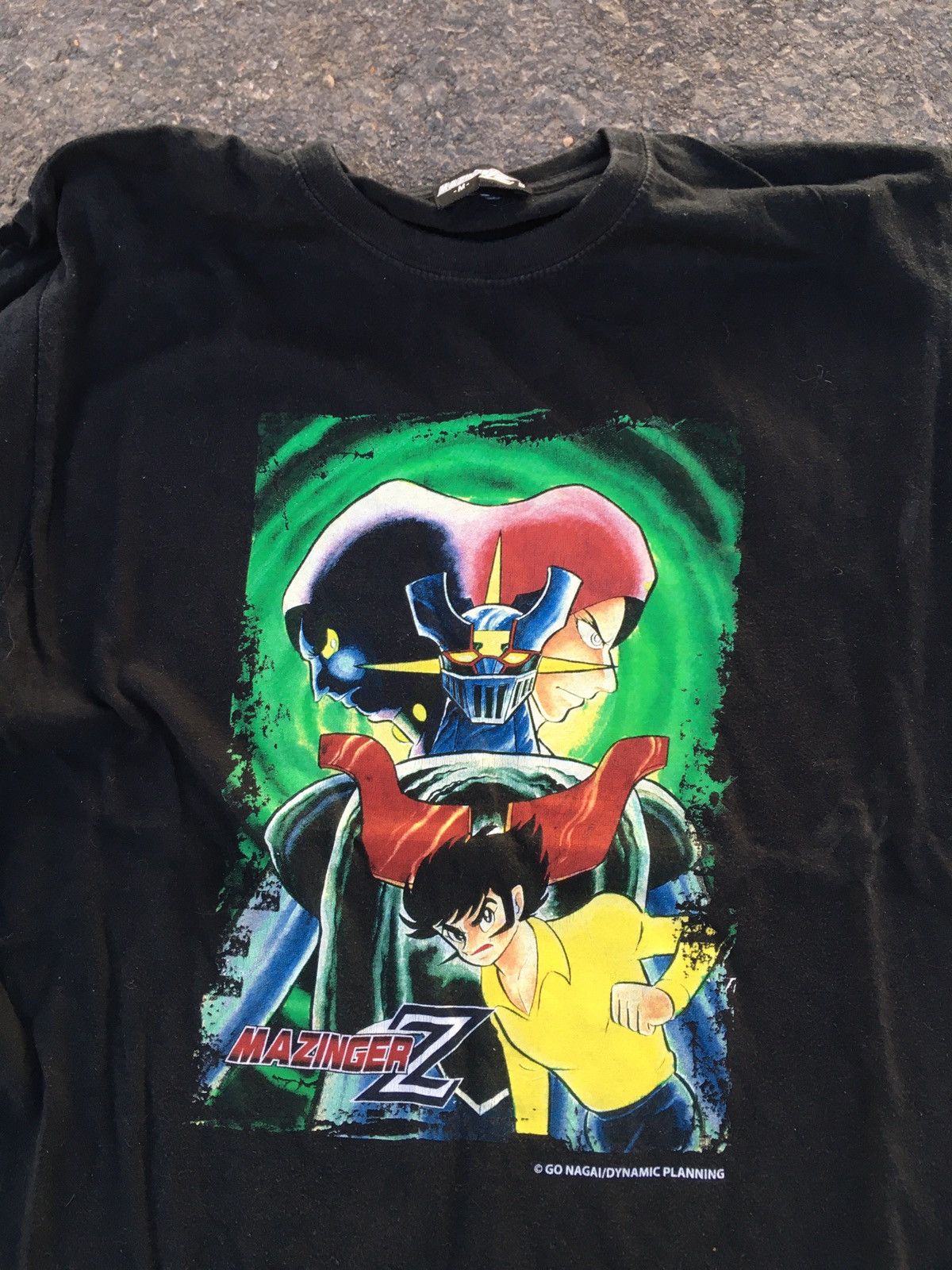 image of Anima x Cartoon Network Vintage Mazinger Z Super Robot Anime T-Shirt By Go Nagai in Black (Size Med