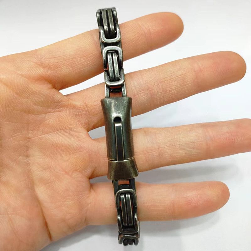 Jewelry Stainless Steel Vintage Black Bangle Bracelet Size ONE SIZE - 4 Thumbnail