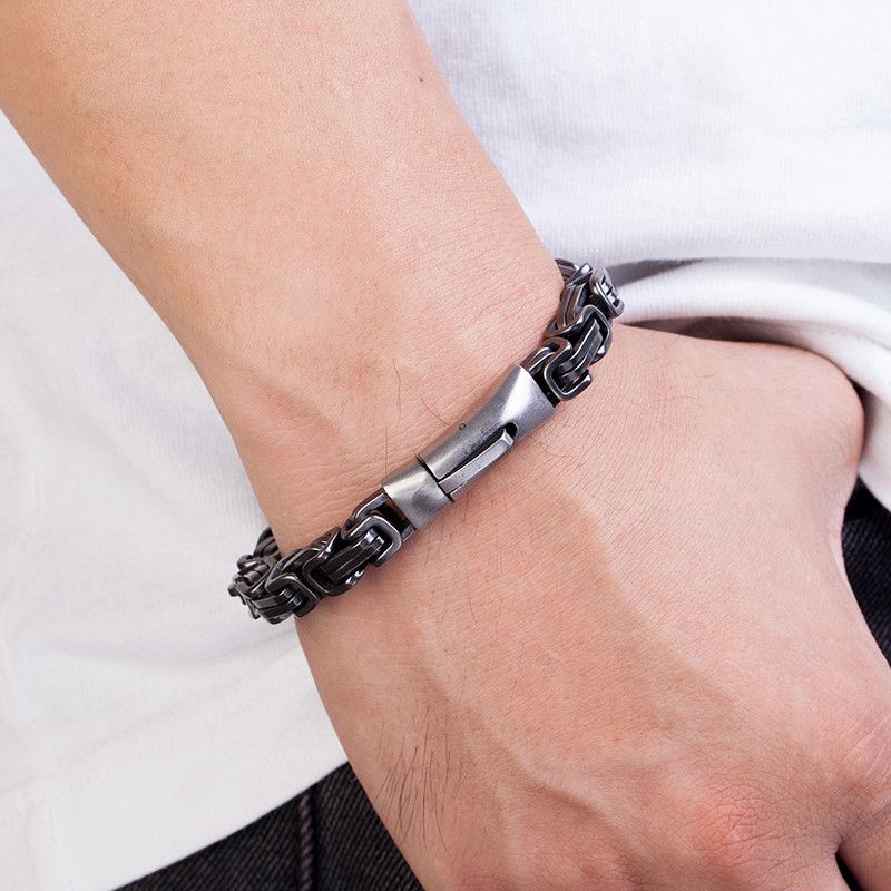Jewelry Stainless Steel Vintage Black Bangle Bracelet Size ONE SIZE - 3 Thumbnail
