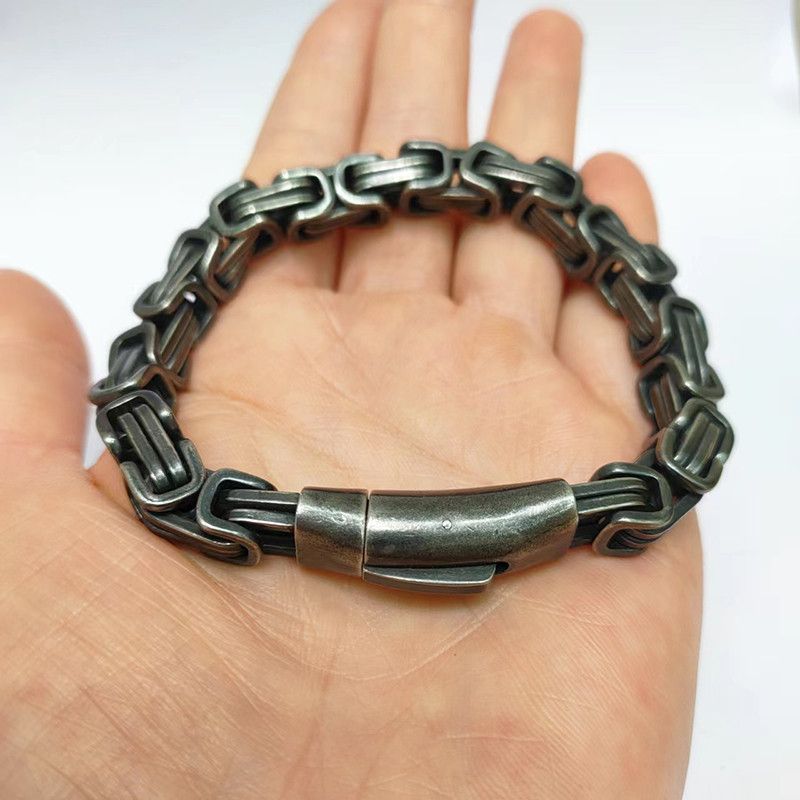 Jewelry Stainless Steel Vintage Black Bangle Bracelet Size ONE SIZE - 2 Thumbnail