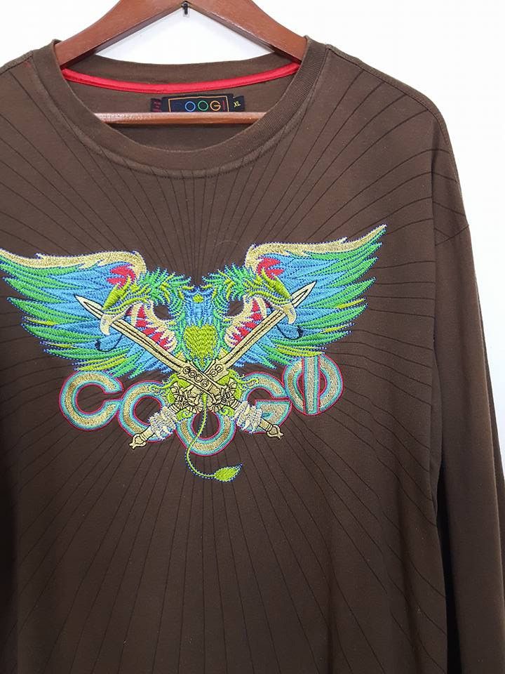 Coogi COOGI Phoenix Hawk Eagle Swords Embroidery Longsleeve Shirt Size US XL / EU 56 / 4 - 4 Thumbnail