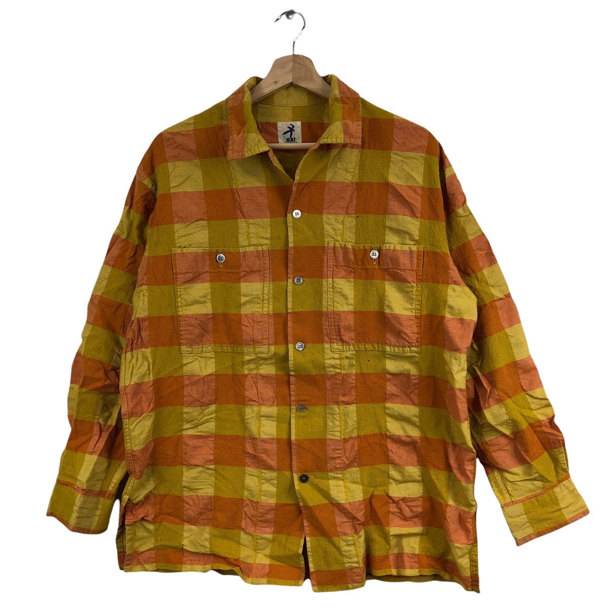 Vtg ISSEY MIYAKE HAI Sporting Gear Tartan Casual Tee Shirt