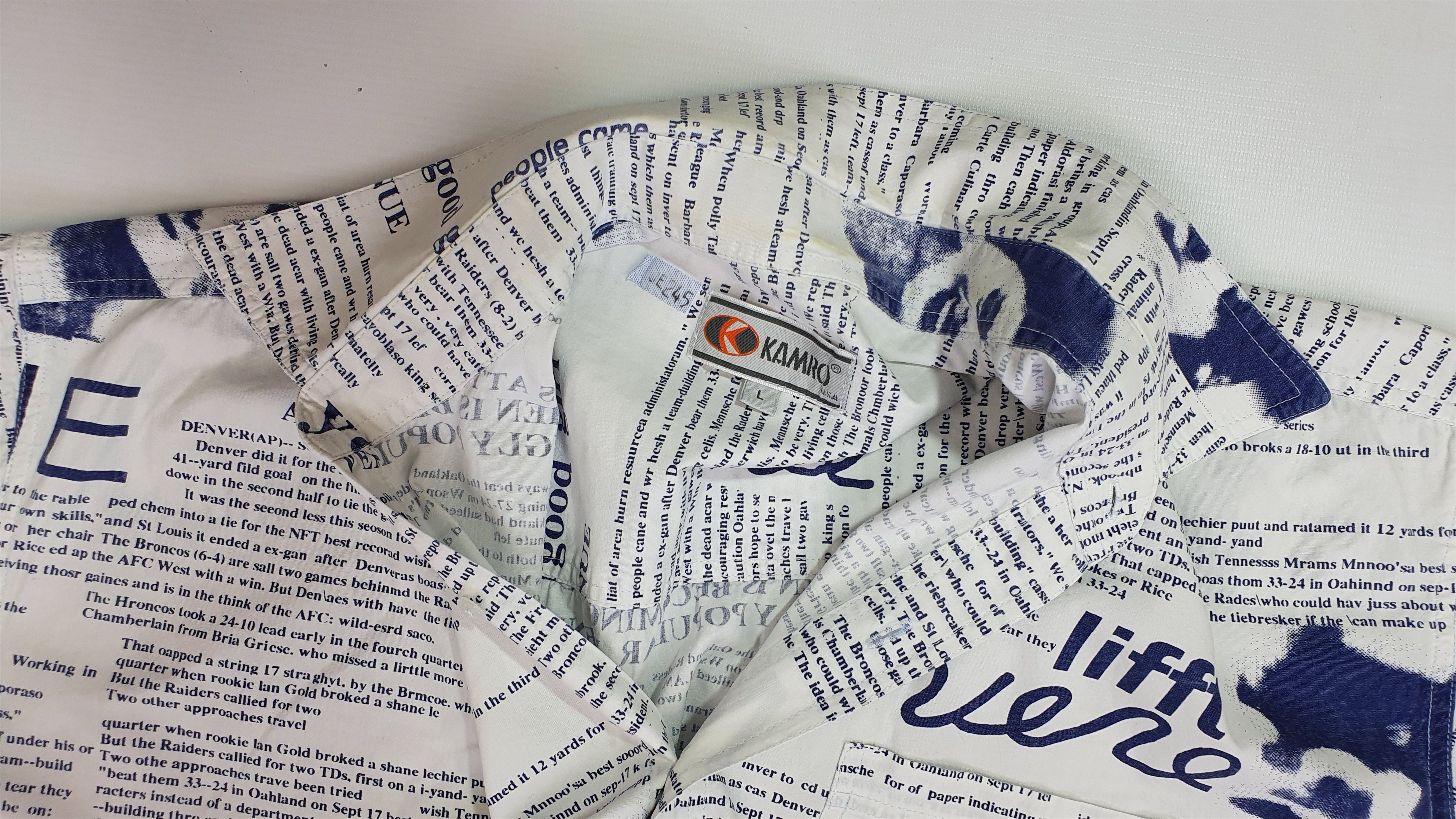 Vintage Rare News Paper Design Shirt similar to JOHN GALLIANO Size US M / EU 48-50 / 2 - 14 Thumbnail
