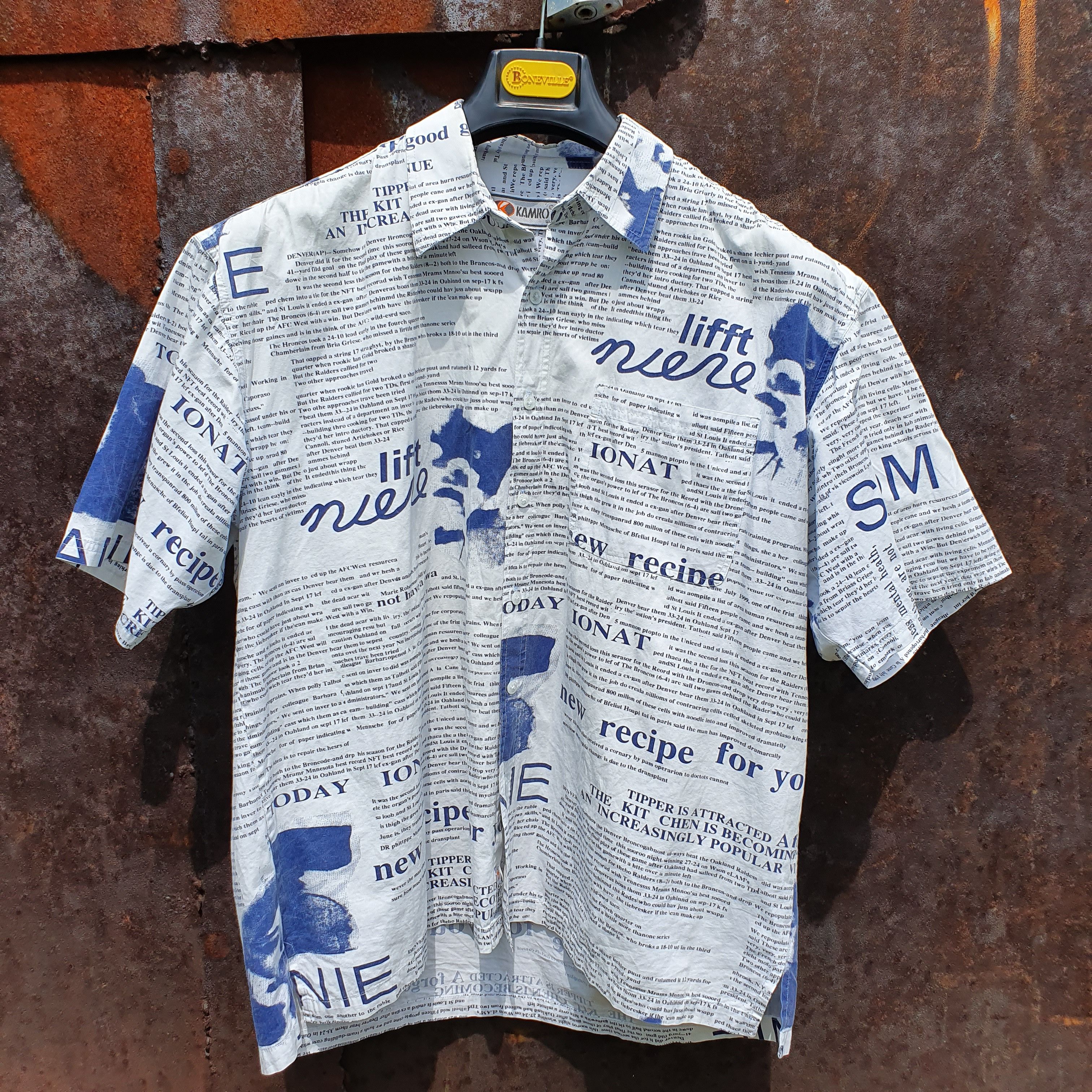 Rare News Paper Design Shirt similar to JOHN GALLIANO