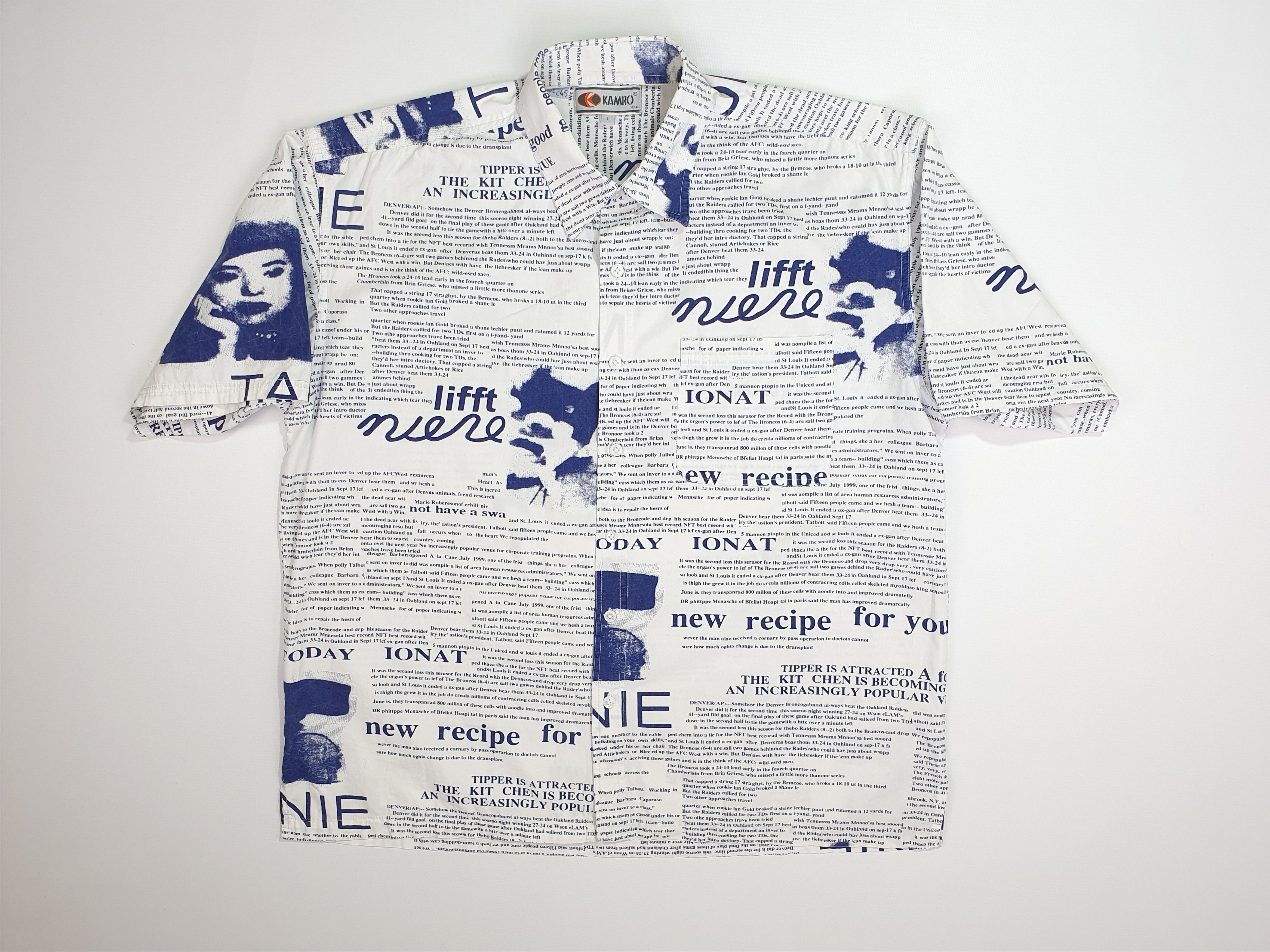 Vintage Rare News Paper Design Shirt similar to JOHN GALLIANO Size US M / EU 48-50 / 2 - 7 Thumbnail