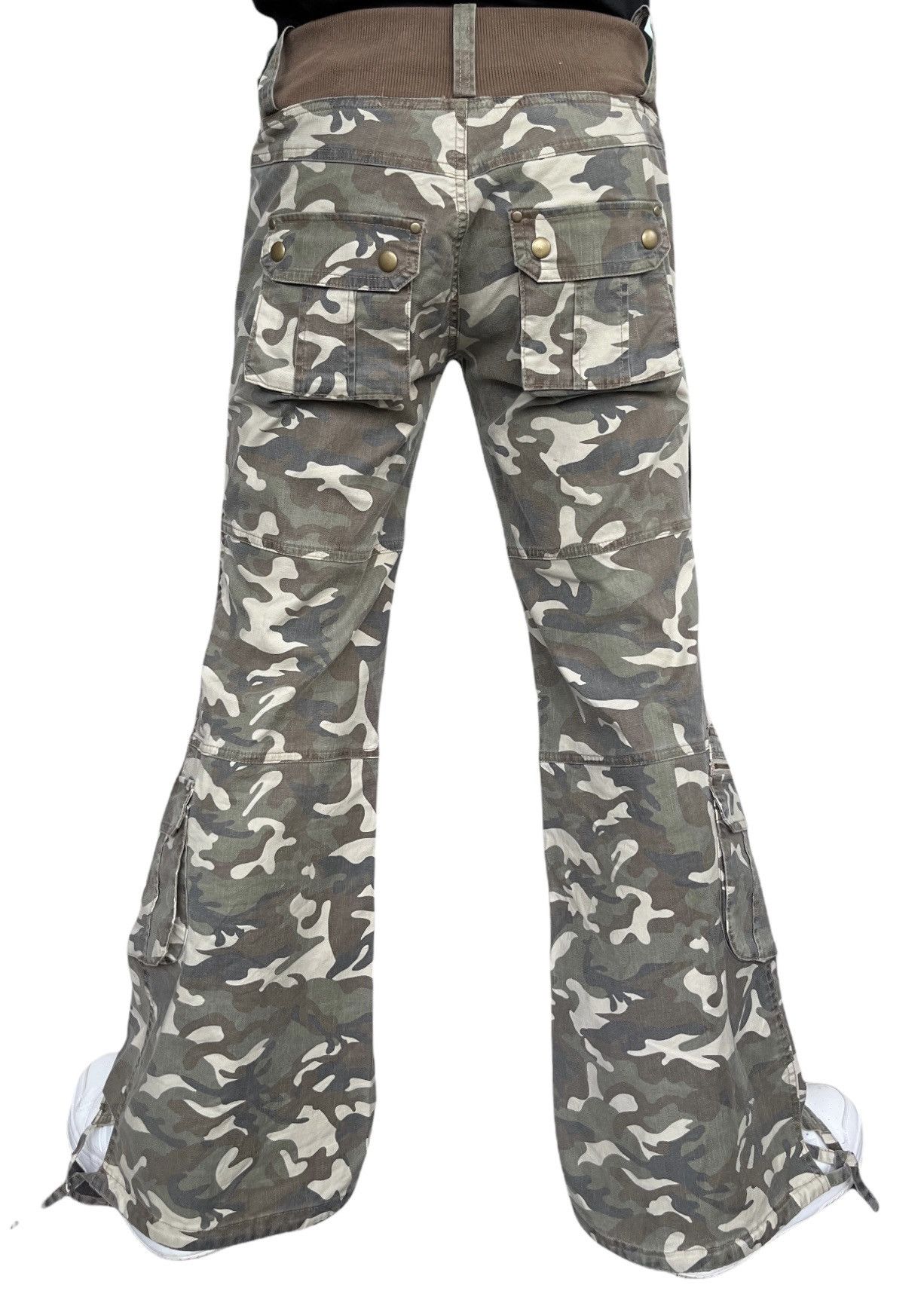 Camo HOLYFLARE🔥LUCCICA Stretchy Flare Leg Khaki Camo Drawstring