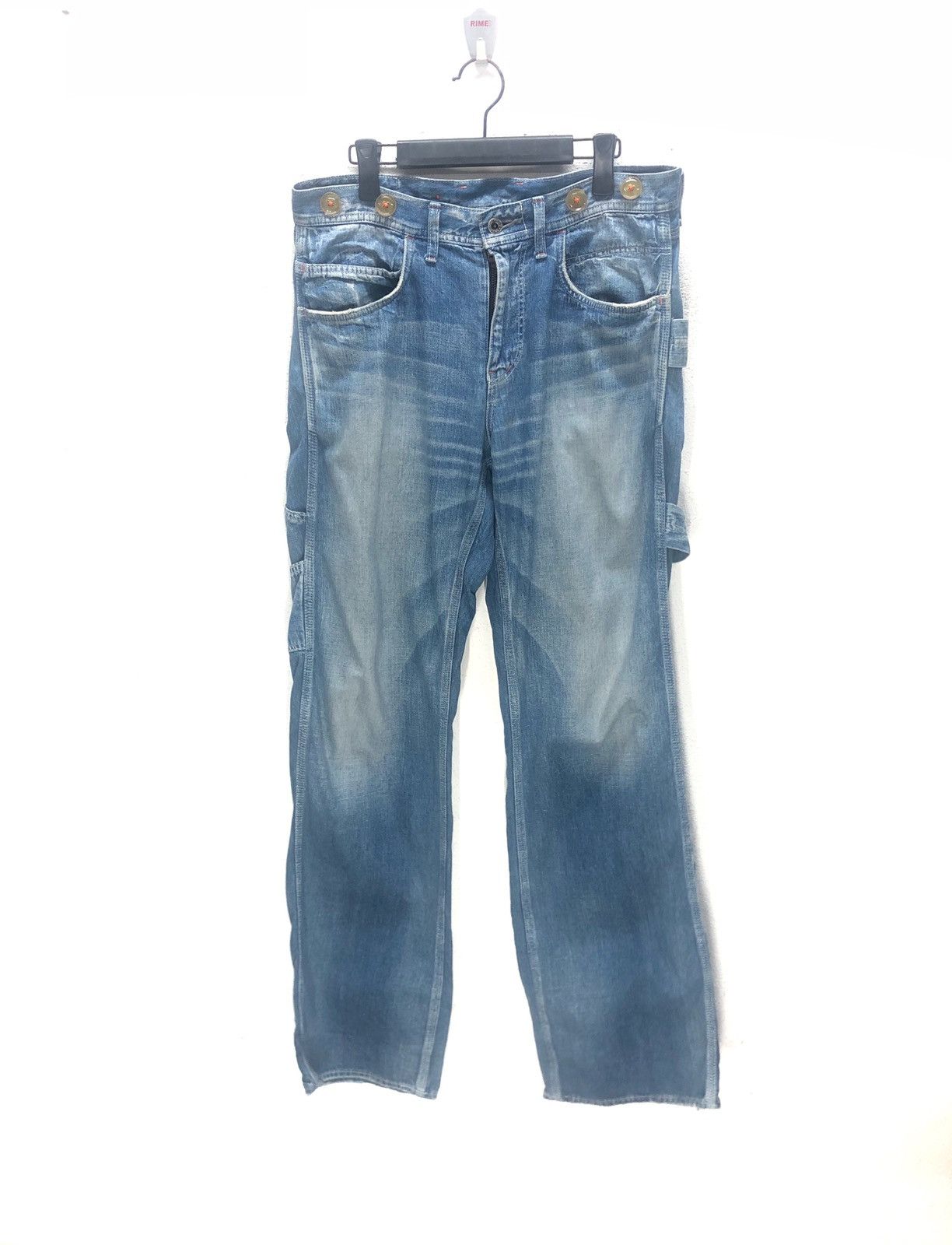 Japanese Brand × Johnbull RARE JOHN BULL DENIM PANTS STREET FASHION PUNK DESIGN Size US 34 / EU 50 - 1 Thumbnail