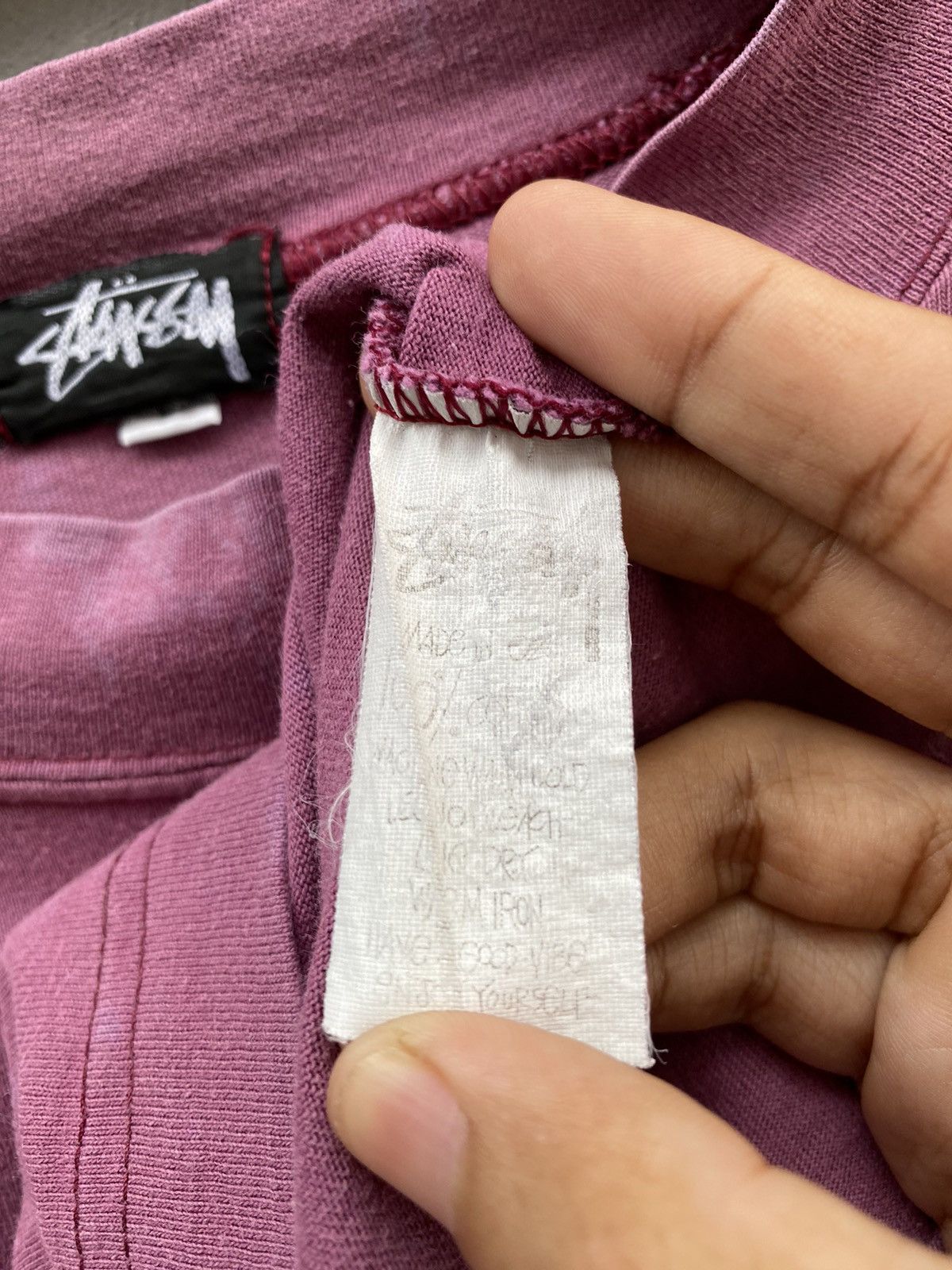 Stussy × Vintage 🔥Very RARE🔥Vintage 80s OG Stüssy Tribe Double SS Purple Tee Size US XL / EU 56 / 4 - 6 Thumbnail