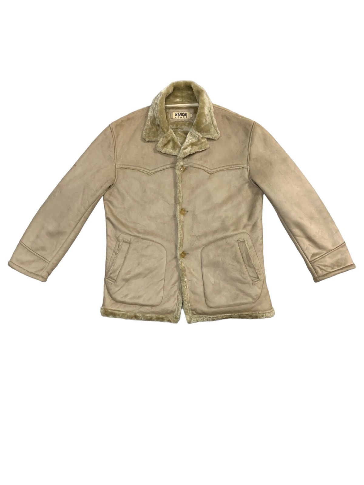 Designer × Kansai Yamamoto Kansai Jeans Sherpa Fur Collar Sherpa Jacket Size US L / EU 52-54 / 3 - 1 Thumbnail