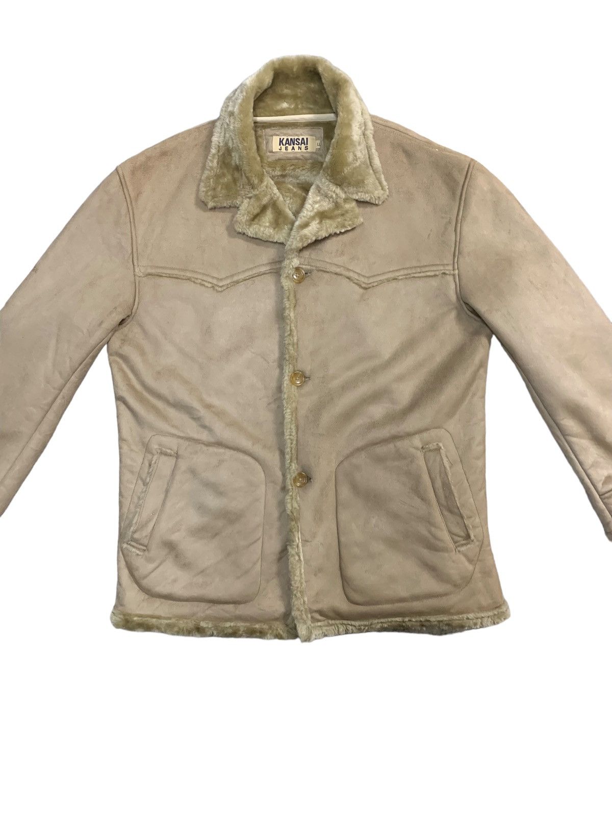 Designer × Kansai Yamamoto Kansai Jeans Sherpa Fur Collar Sherpa Jacket Size US L / EU 52-54 / 3 - 4 Thumbnail