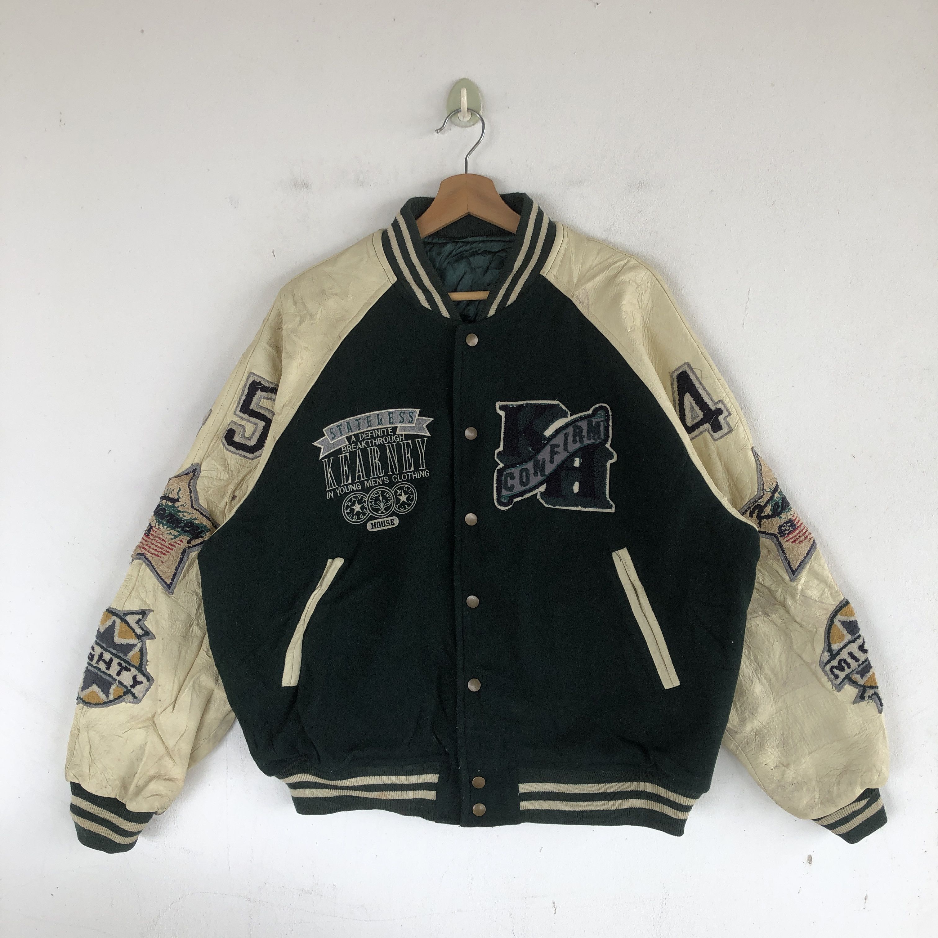 Japanese Brand × Vintage Vintage Kearney House Varsity Jacket Leather Patches Jacket Size US XL / EU 56 / 4 - 2 Thumbnail