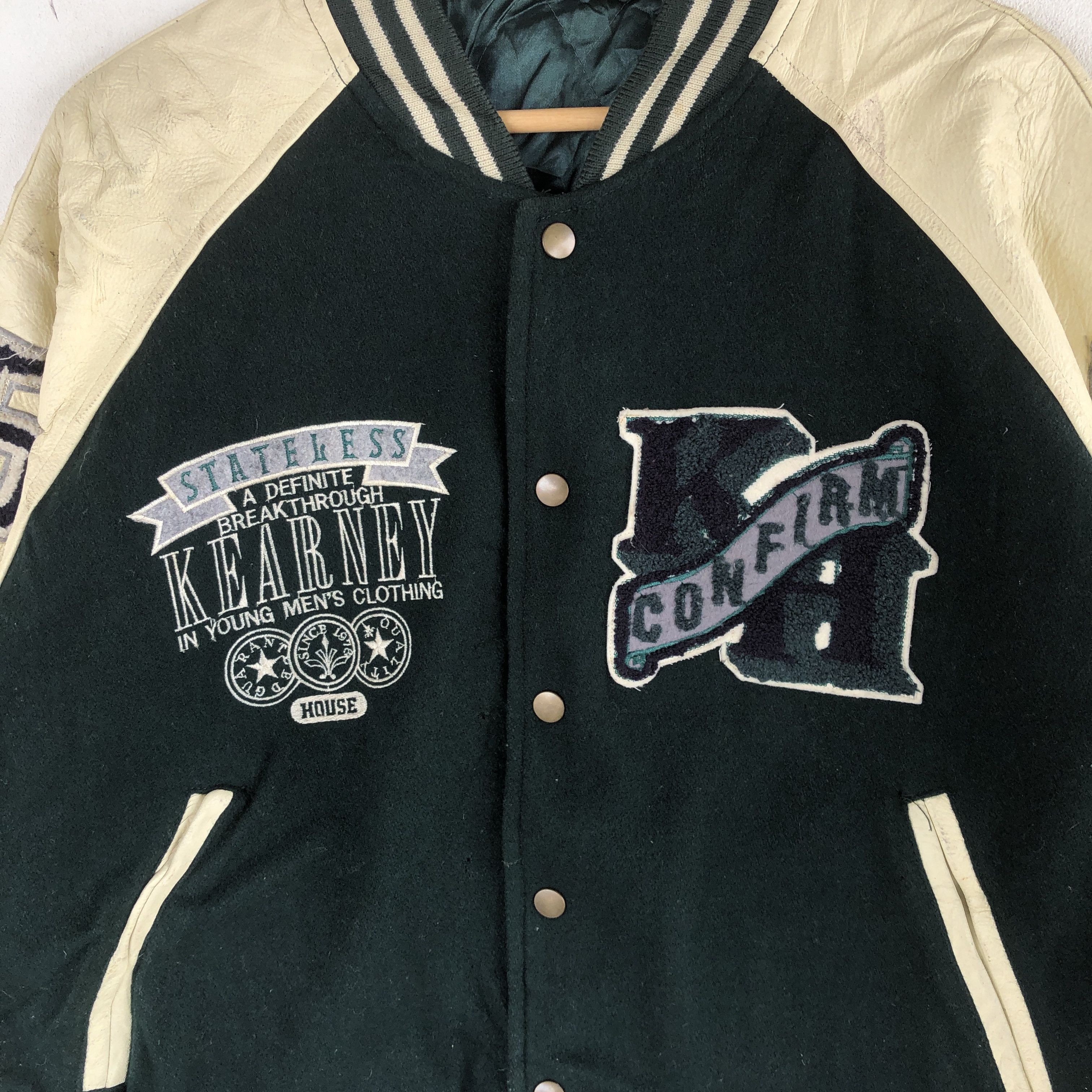 Japanese Brand × Vintage Vintage Kearney House Varsity Jacket Leather Patches Jacket Size US XL / EU 56 / 4 - 6 Thumbnail