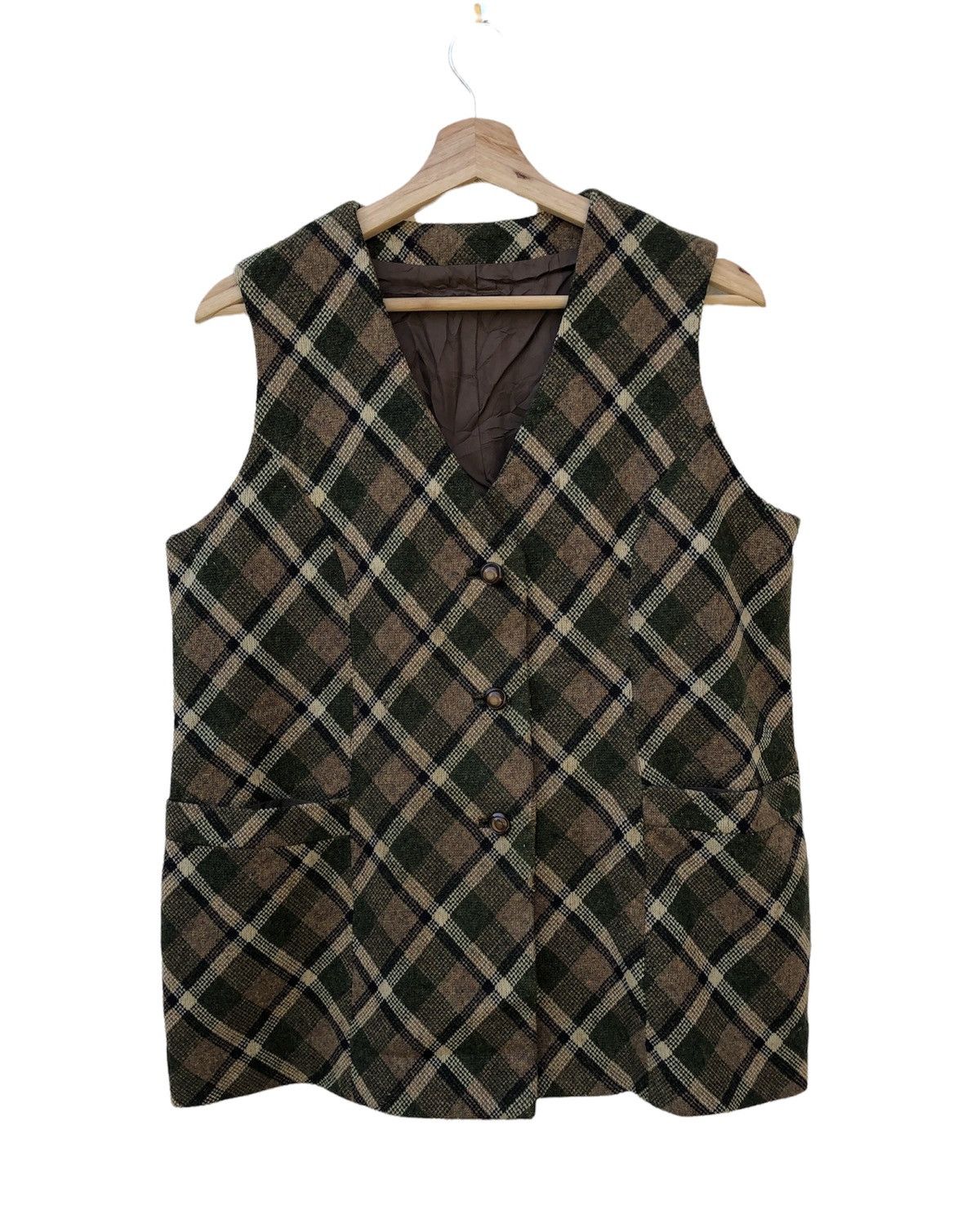 Japanese Brand Japanese Brand Chekered Print Vest Jacket Size US M / EU 48-50 / 2 - 1 Thumbnail