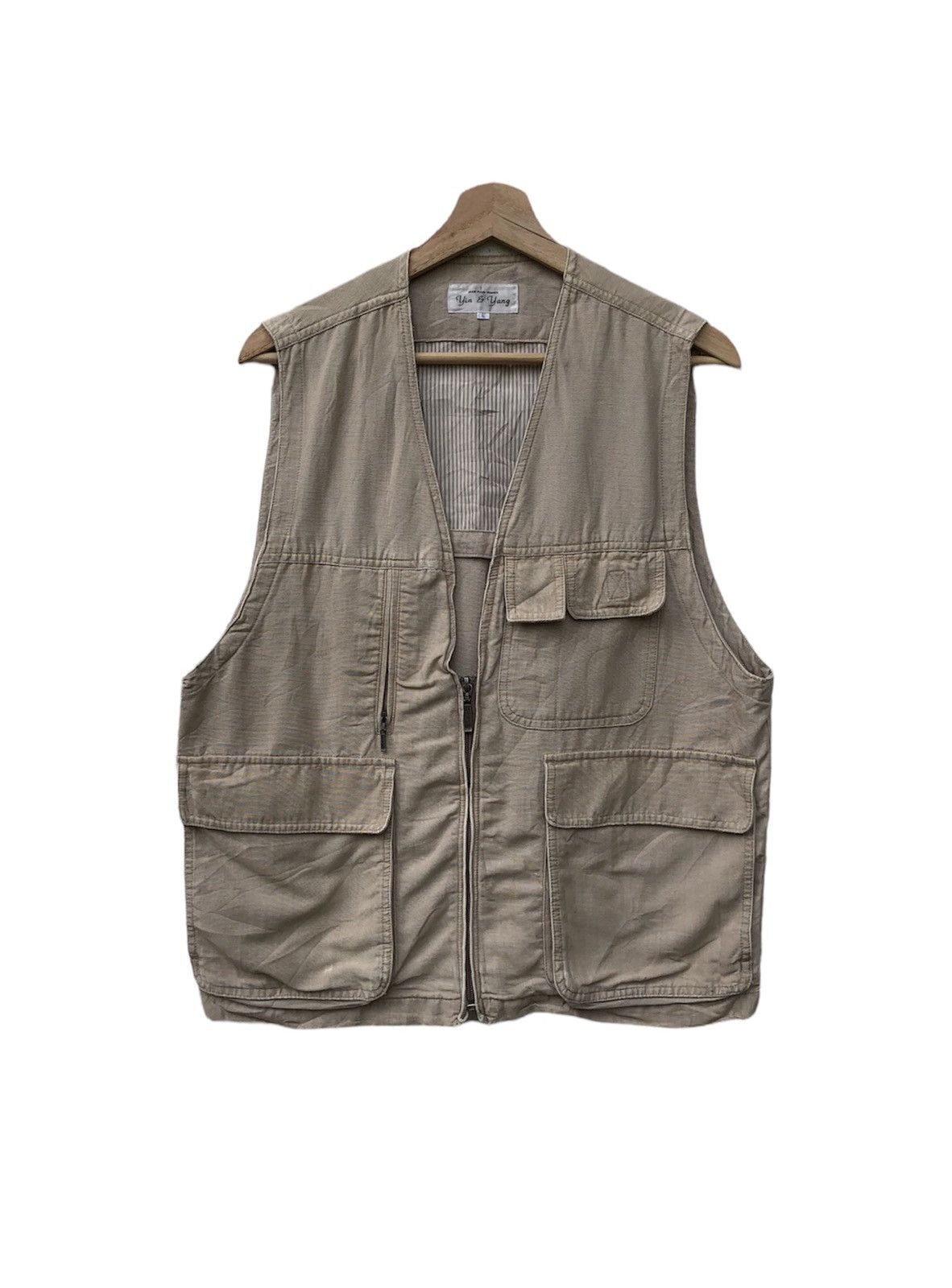 Japanese Brand Yin Yan Multi Pocket Vest Jacket