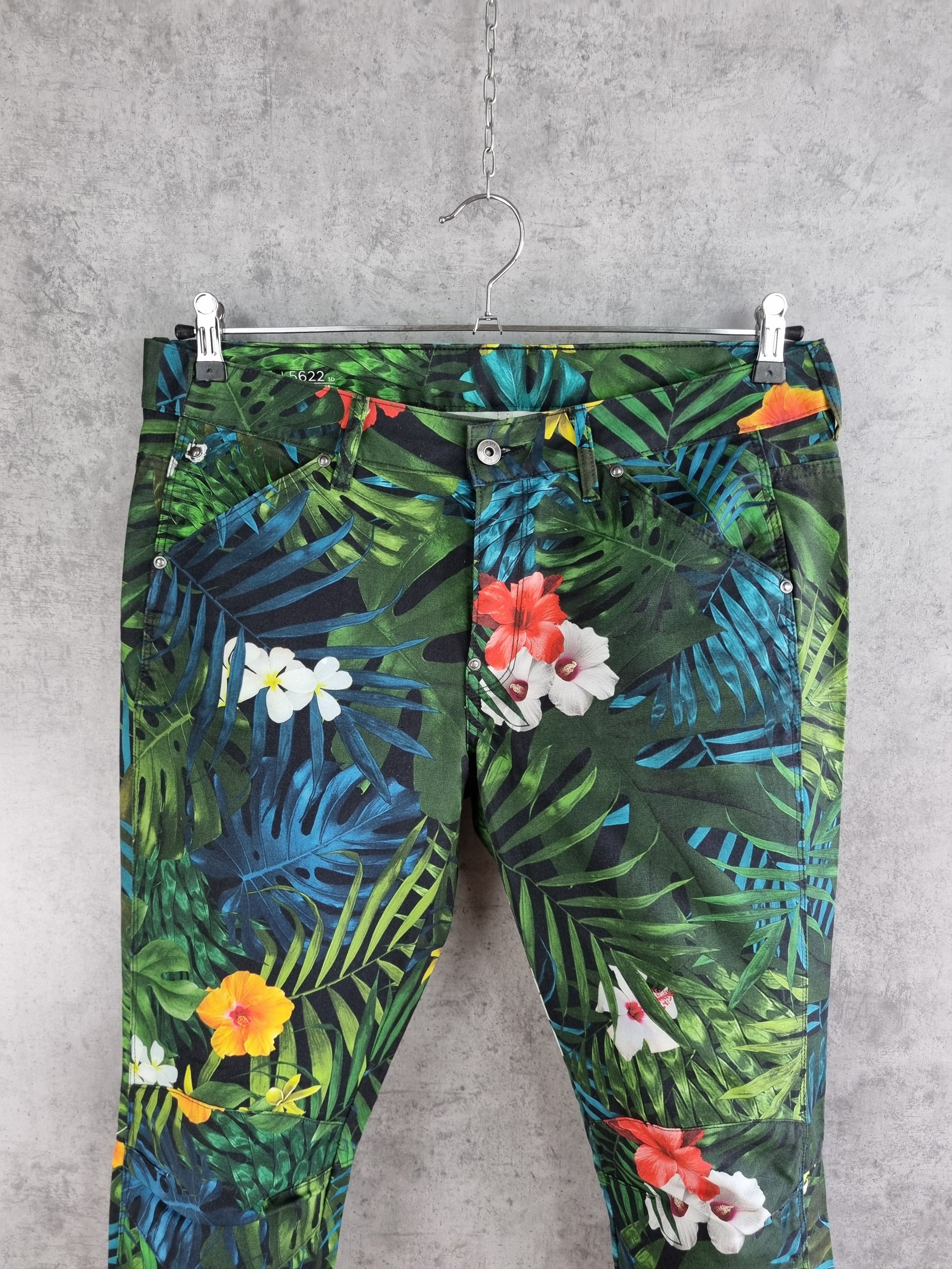 G-Star × Pharrell GStar Raw 3D Pharrell Floral Print Design Rare Pants Size 28" / US 6 / IT 42 - 4 Thumbnail