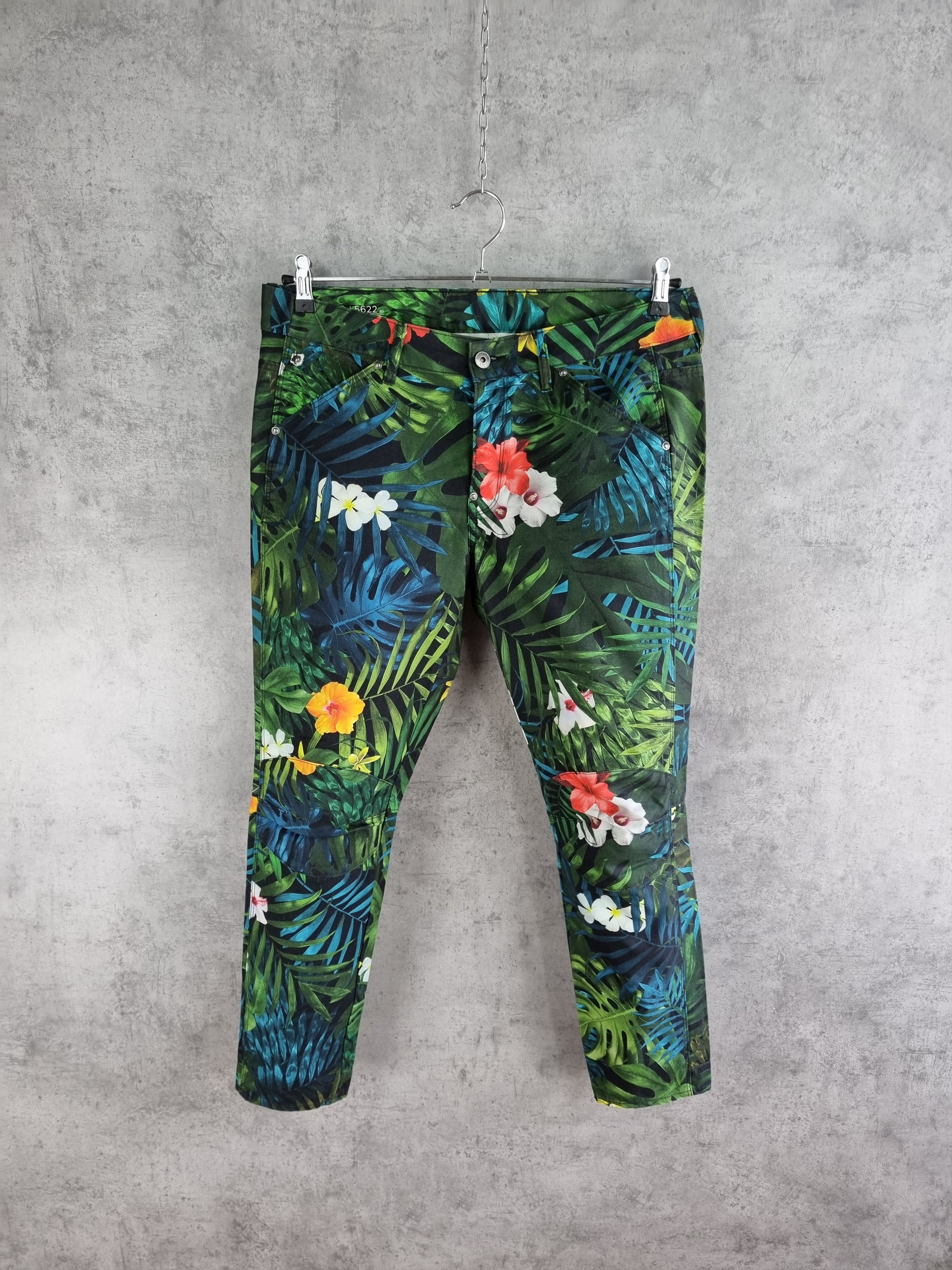 G-Star × Pharrell GStar Raw 3D Pharrell Floral Print Design Rare Pants Size 28" / US 6 / IT 42 - 2 Thumbnail